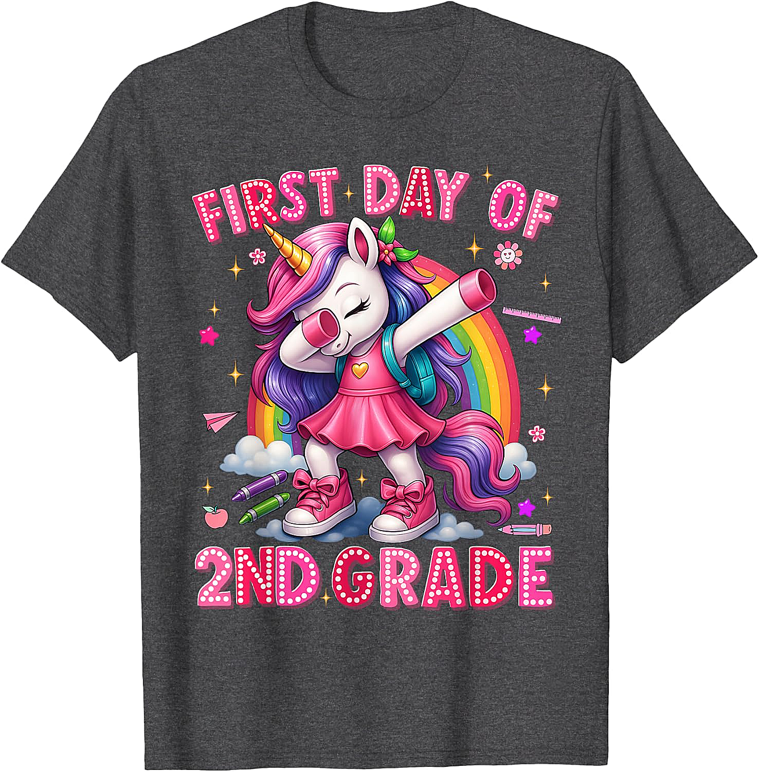 2nd Grade Unicorn Back to School T-Shirt Girls Outfits