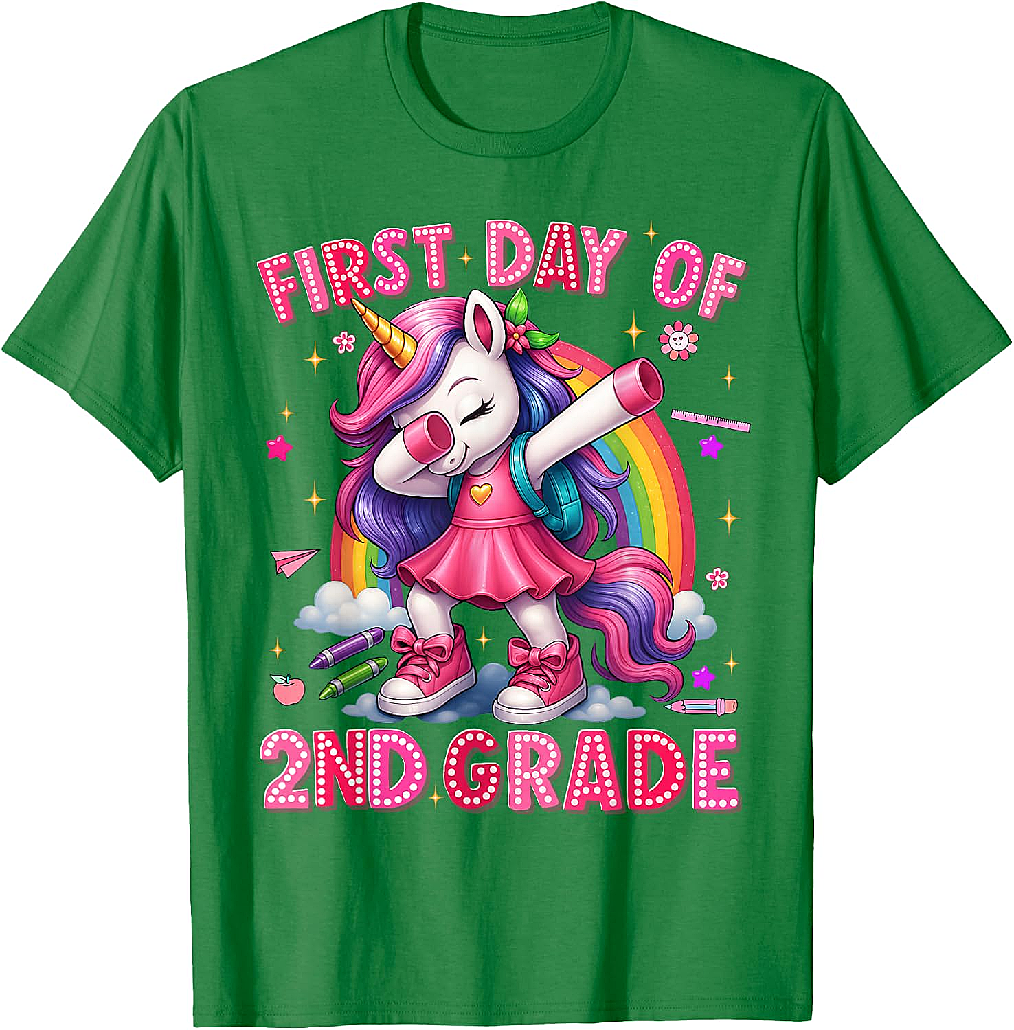2nd Grade Unicorn Back to School T-Shirt Girls Outfits