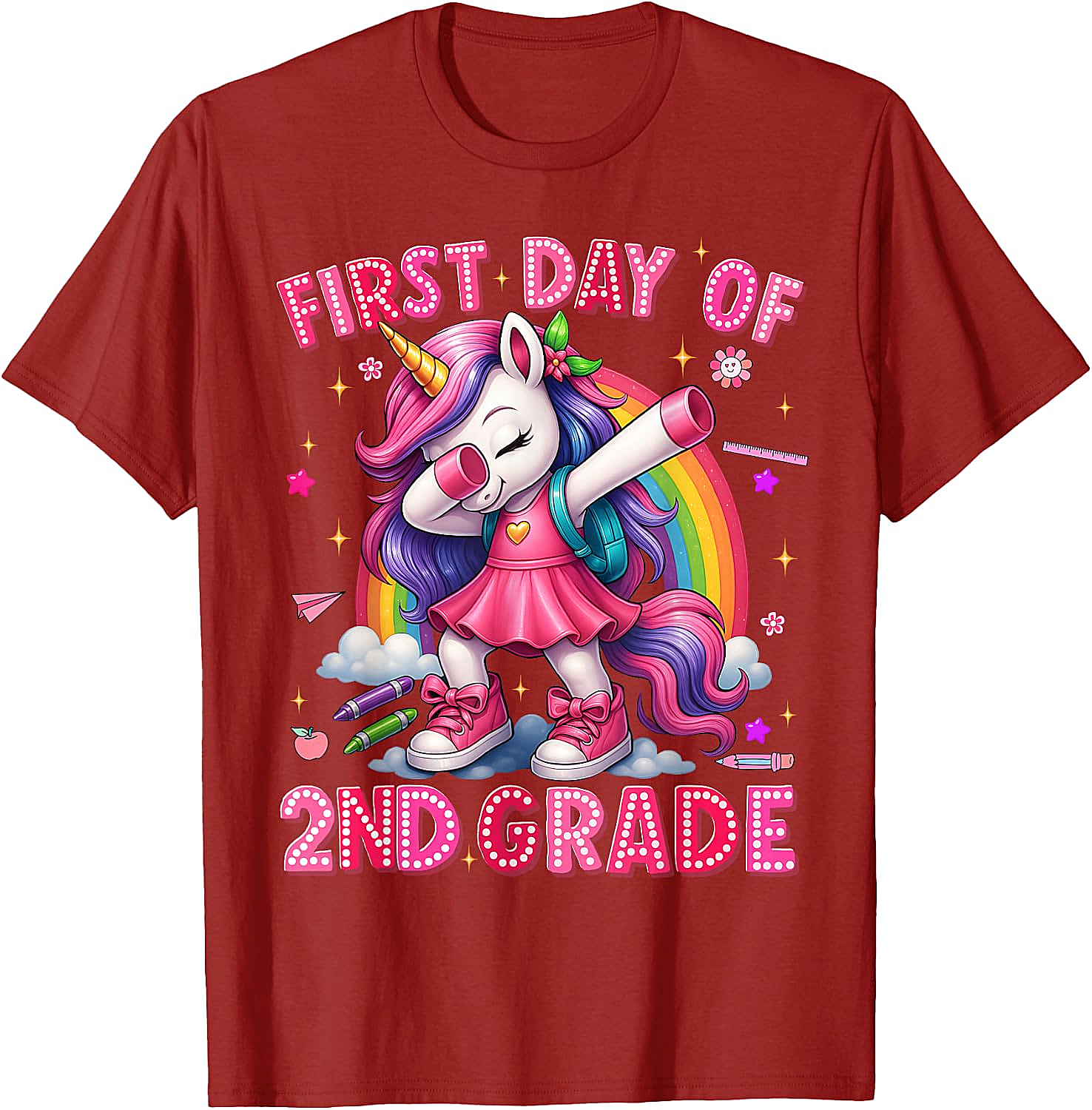 2nd Grade Unicorn Back to School T-Shirt Girls Outfits