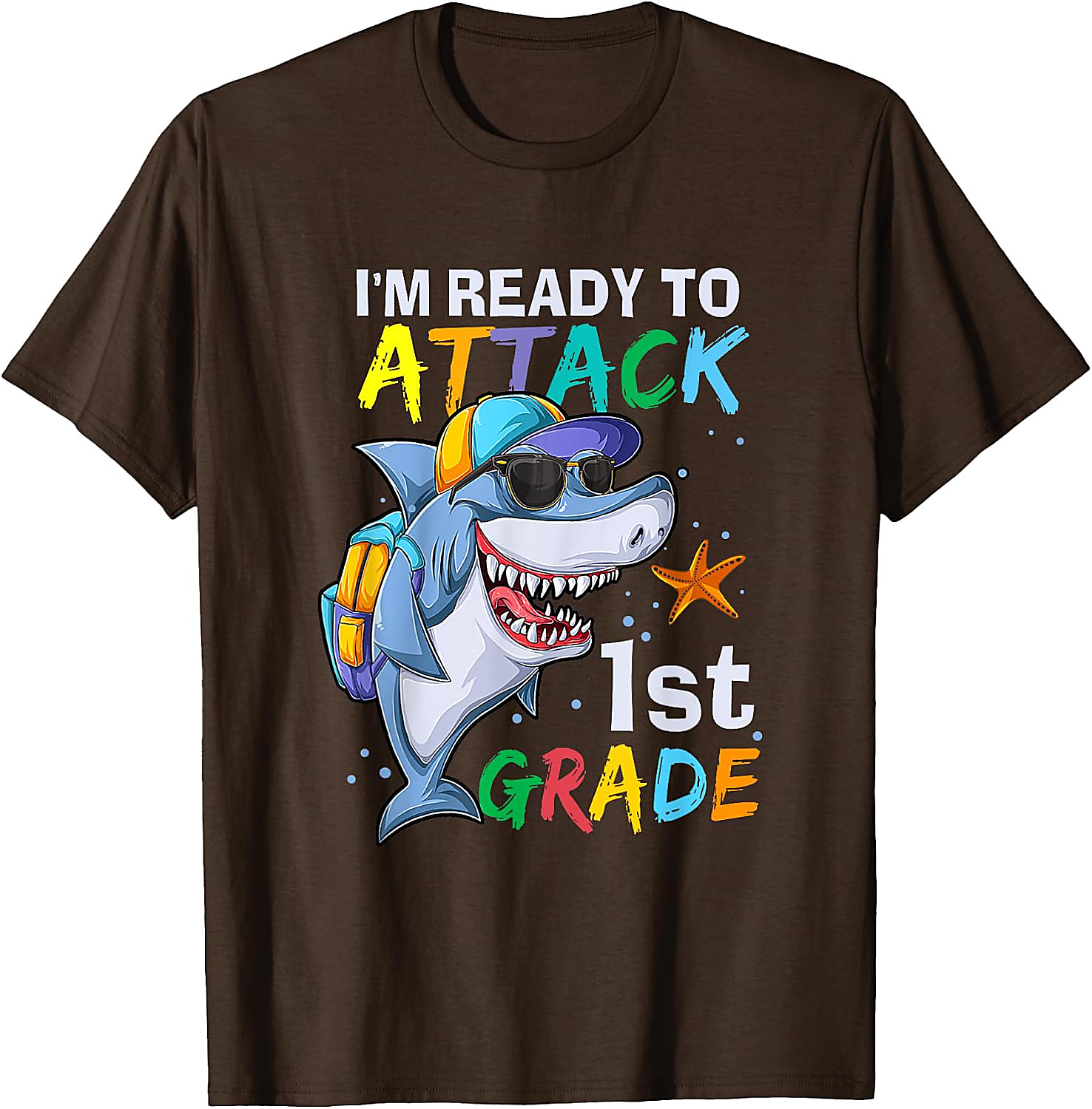 Ready to Attack 1st Grade Shark T-Shirt | Back to School