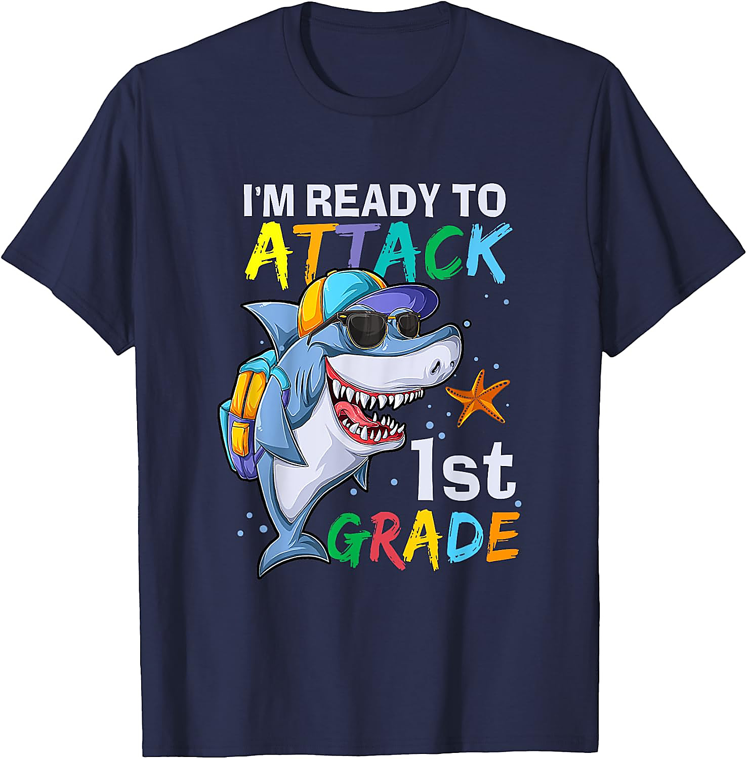 Ready to Attack 1st Grade Shark T-Shirt | Back to School