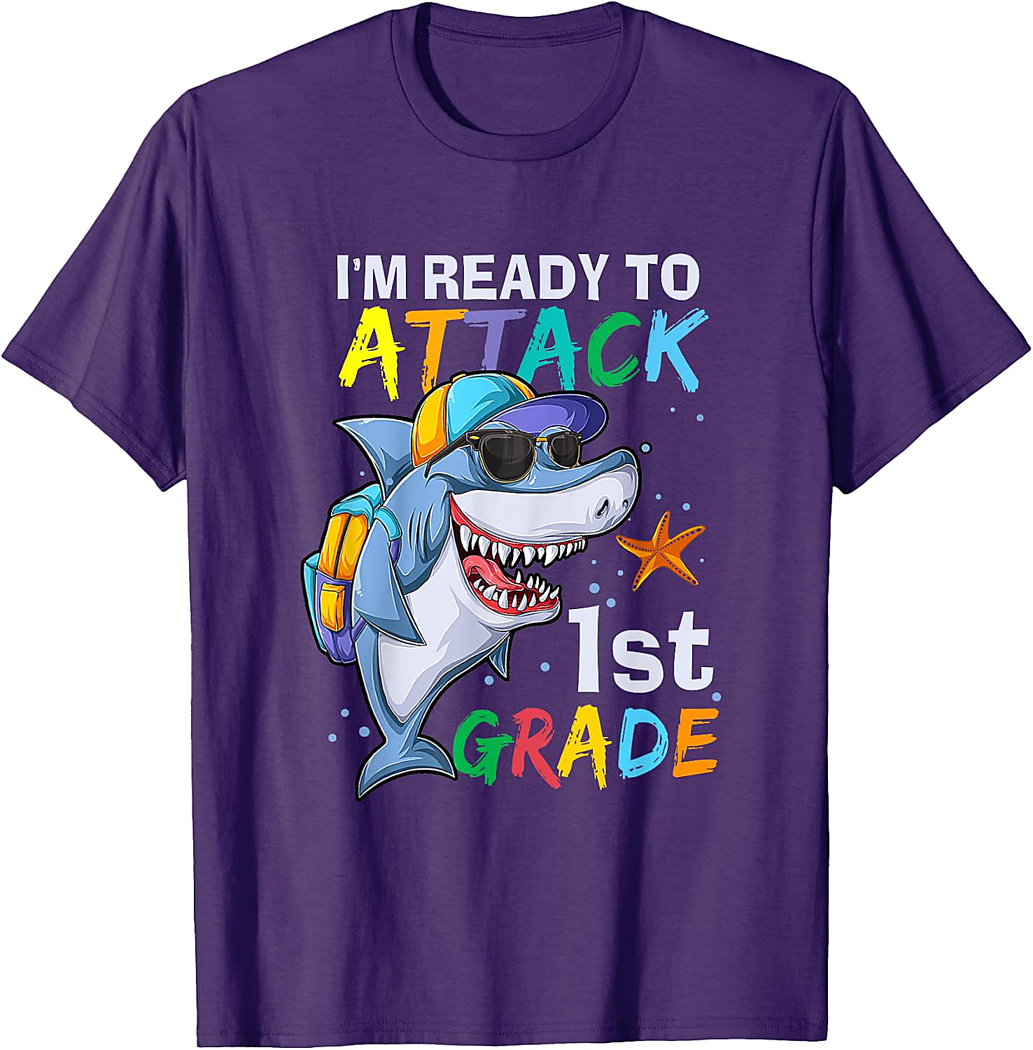 Ready to Attack 1st Grade Shark T-Shirt | Back to School