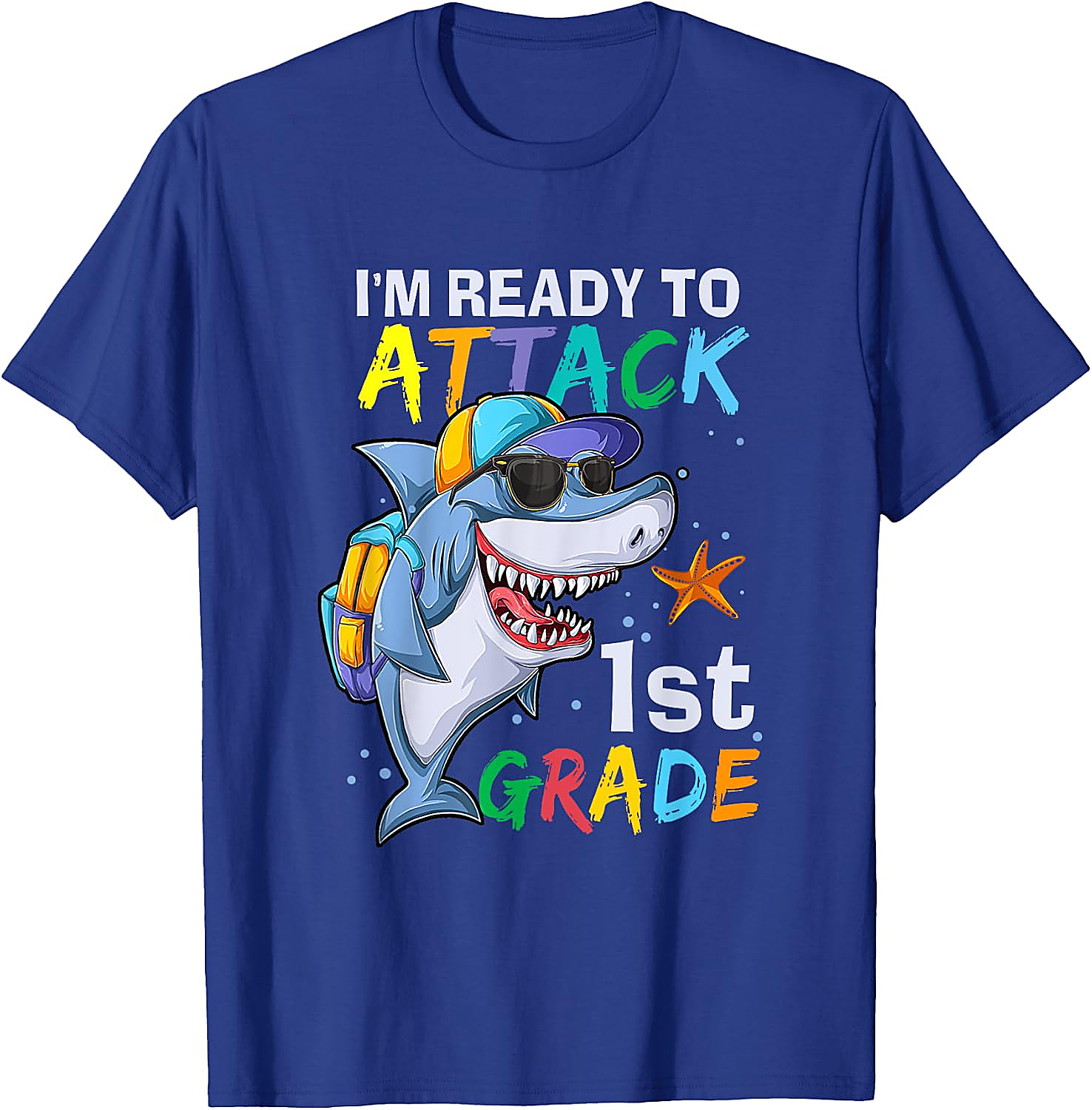 Ready to Attack 1st Grade Shark T-Shirt | Back to School