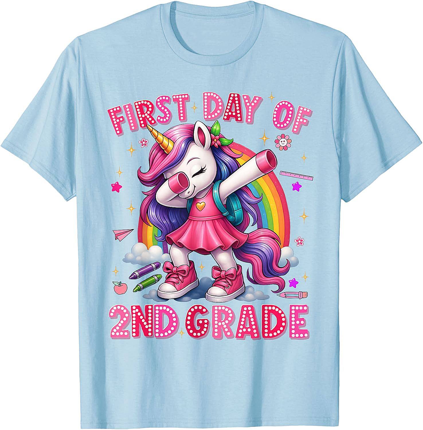 2nd Grade Unicorn Back to School T-Shirt Girls Outfits