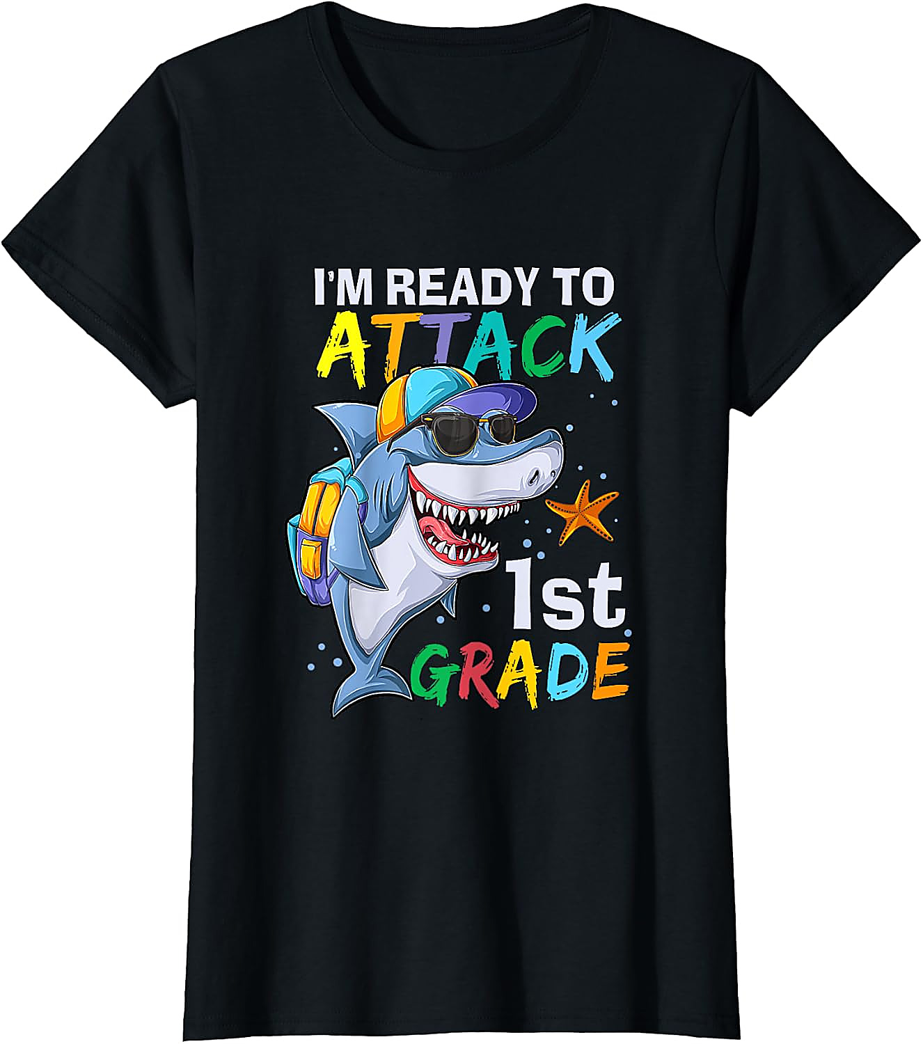Ready to Attack 1st Grade Shark T-Shirt | Back to School