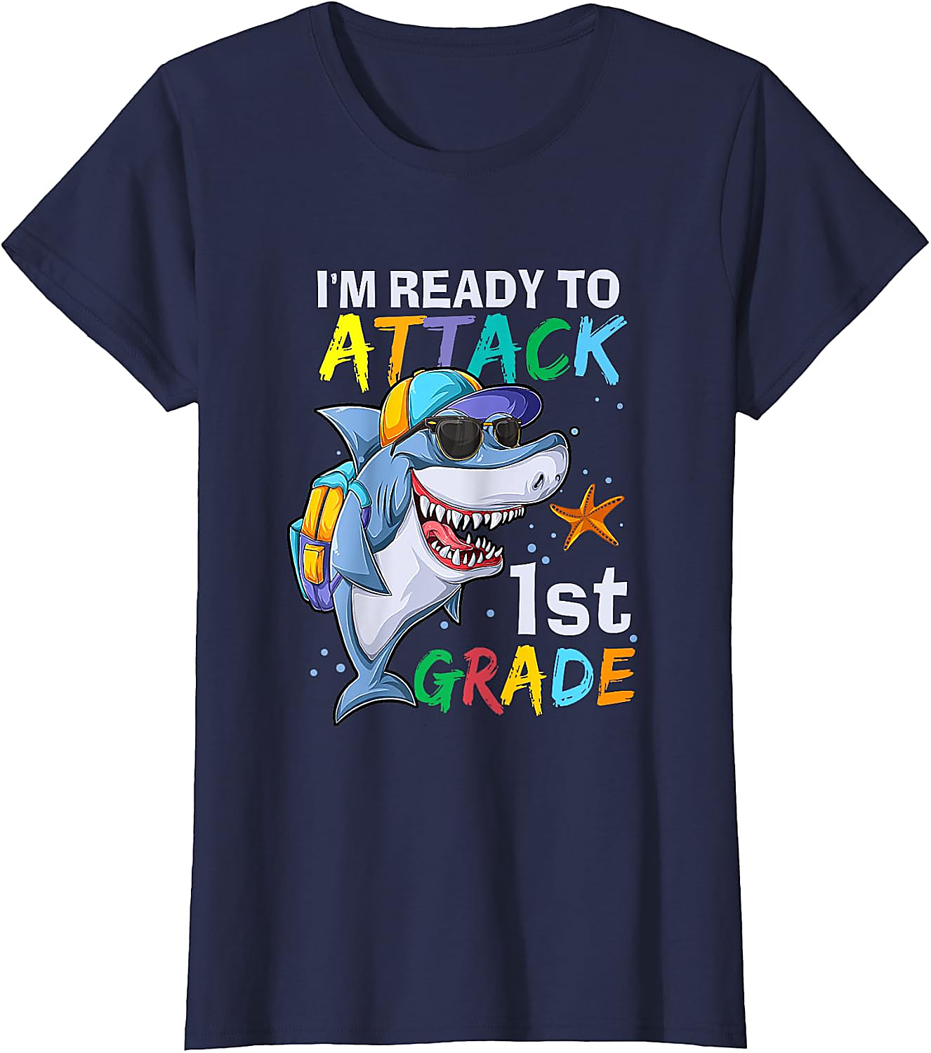 Ready to Attack 1st Grade Shark T-Shirt | Back to School