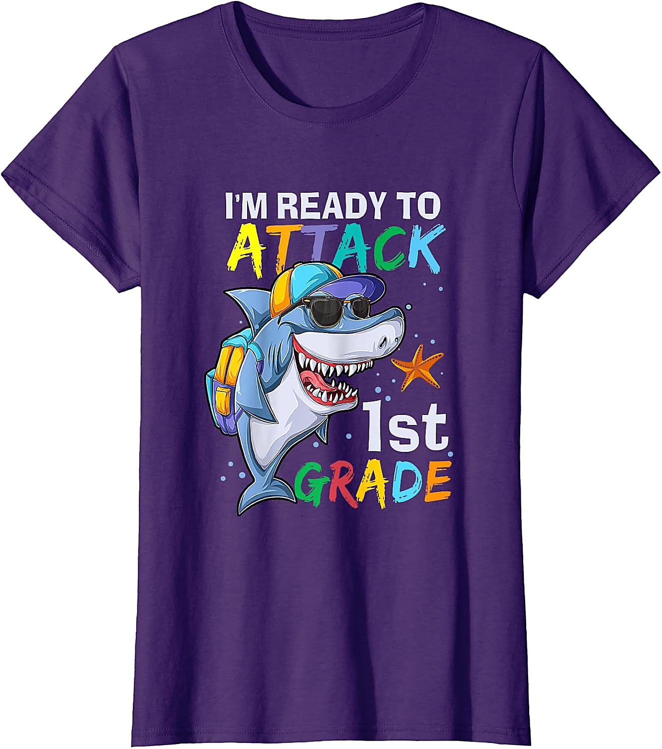 Ready to Attack 1st Grade Shark T-Shirt | Back to School