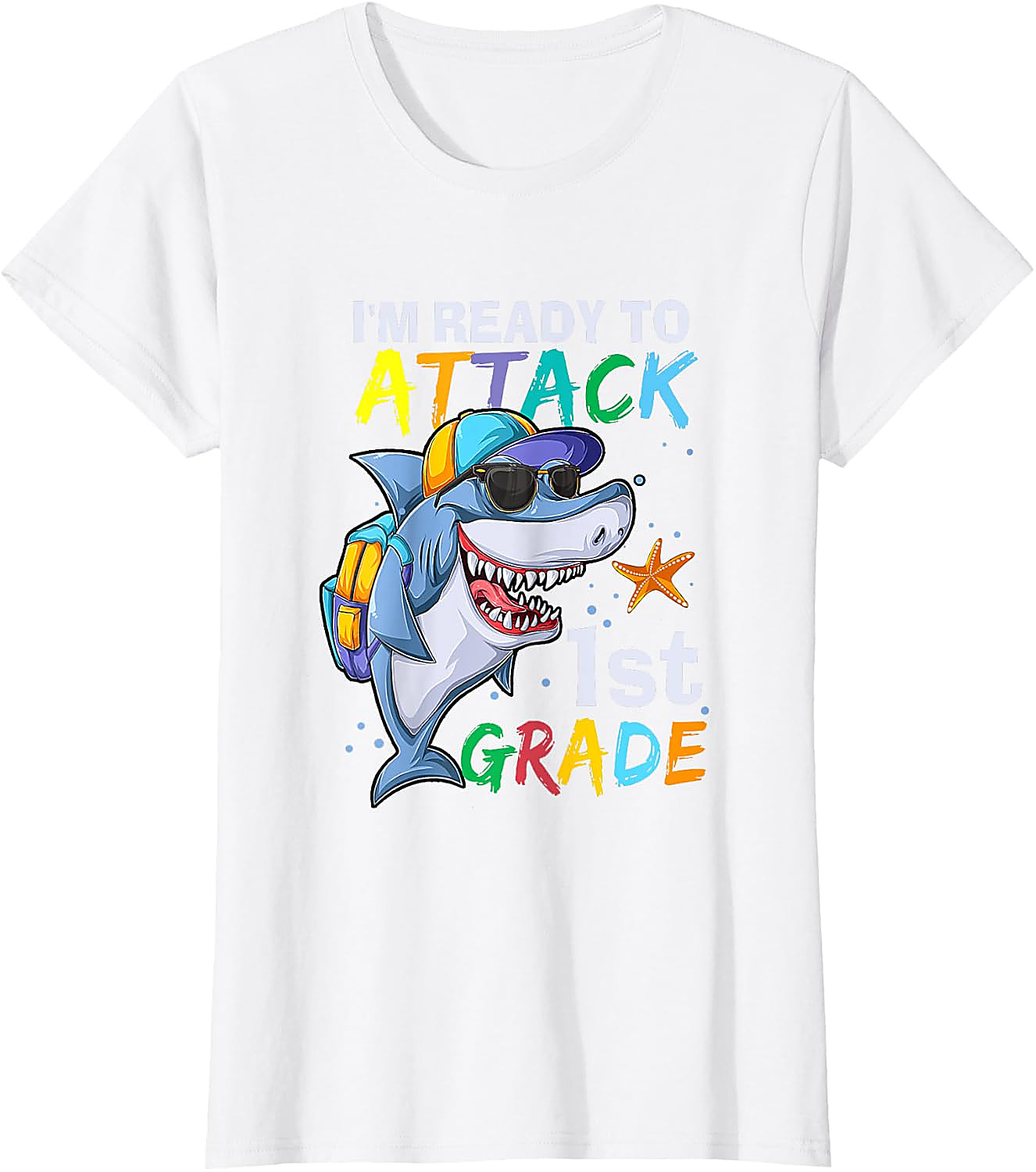 Ready to Attack 1st Grade Shark T-Shirt | Back to School
