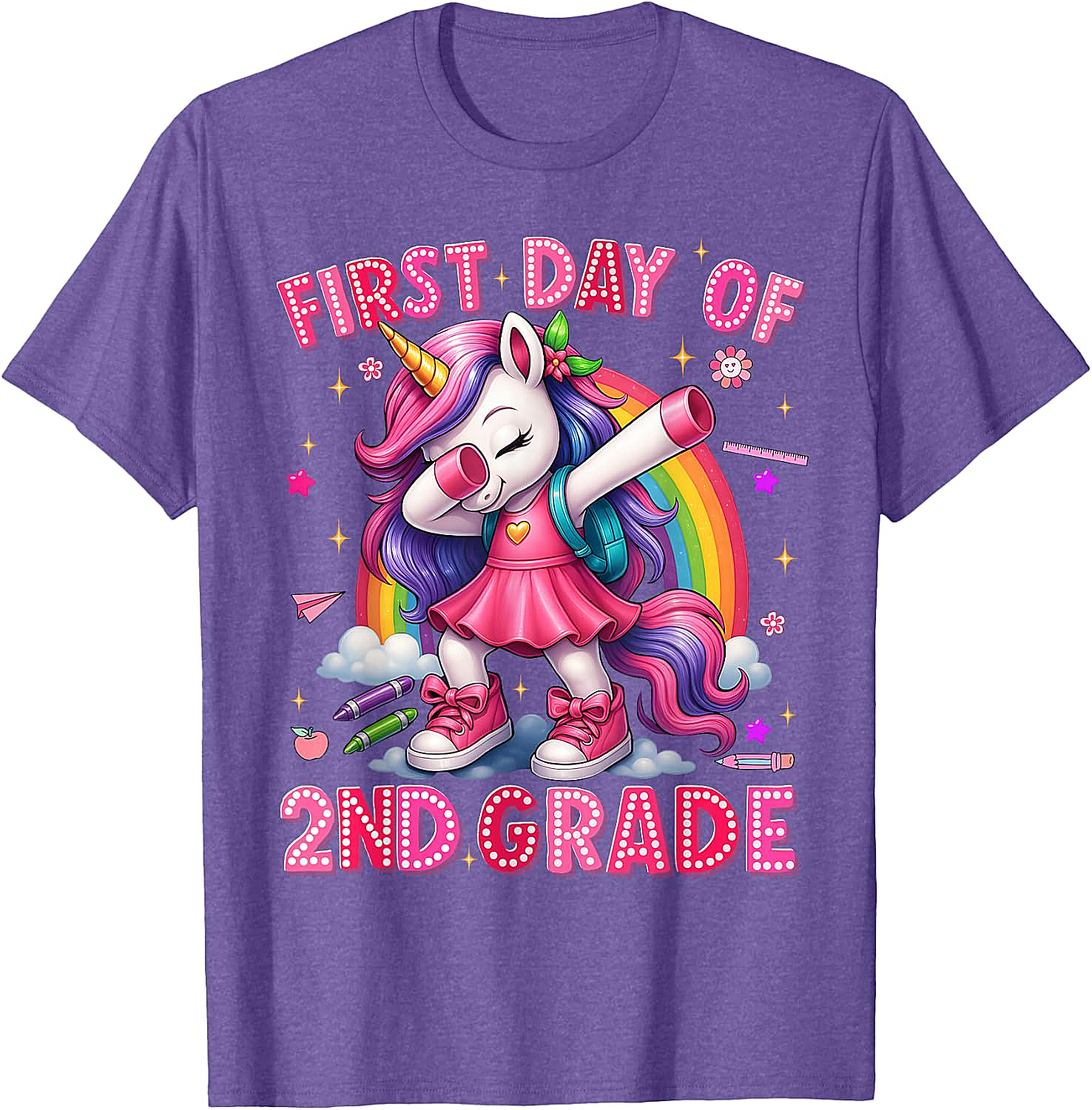 2nd Grade Unicorn Back to School T-Shirt Girls Outfits