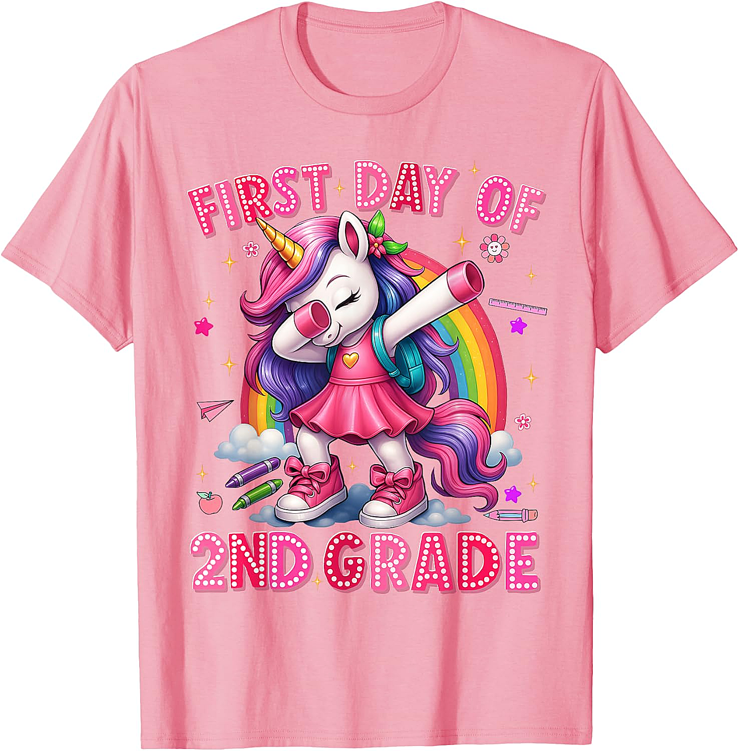 2nd Grade Unicorn Back to School T-Shirt Girls Outfits
