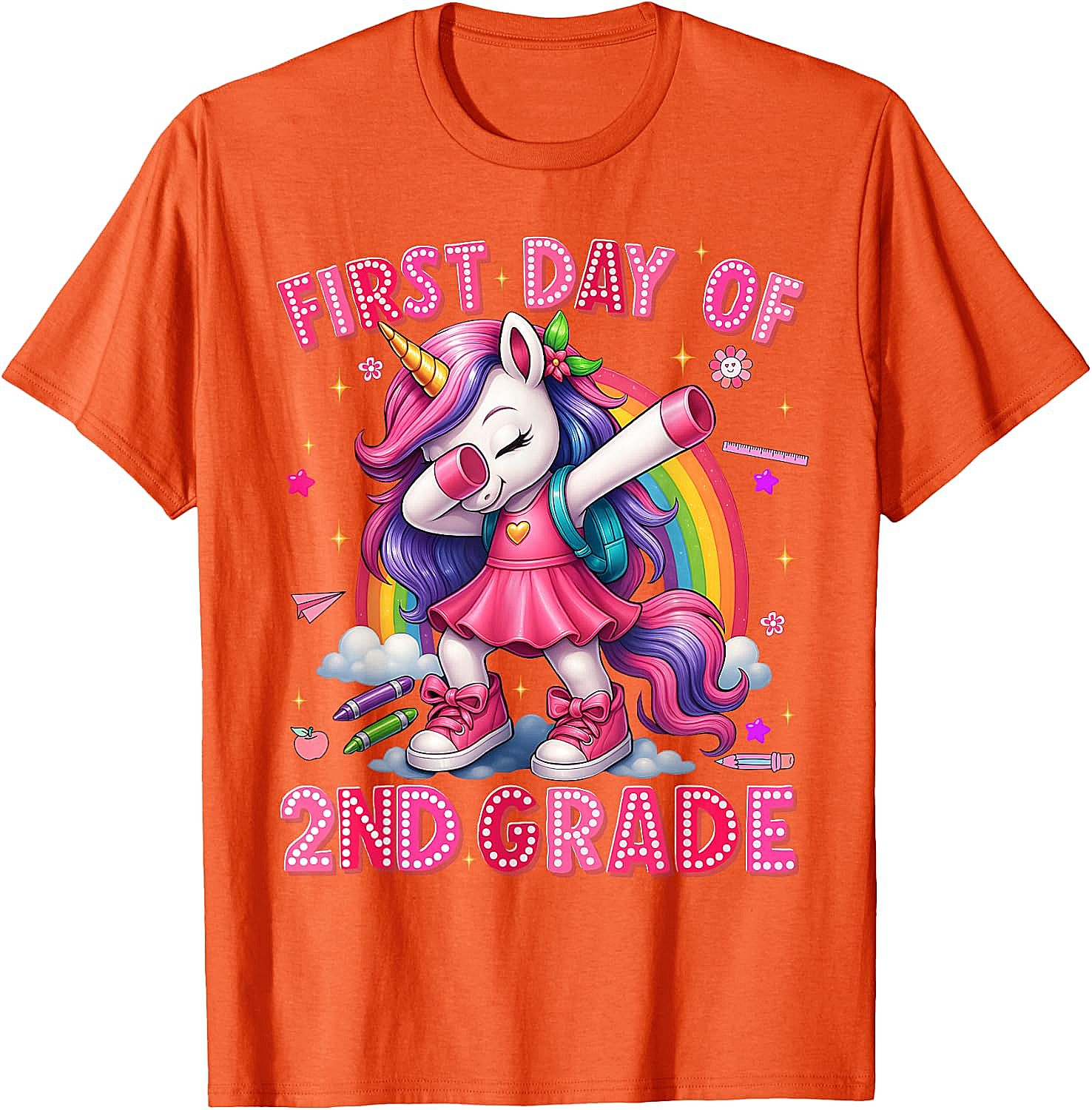 2nd Grade Unicorn Back to School T-Shirt Girls Outfits