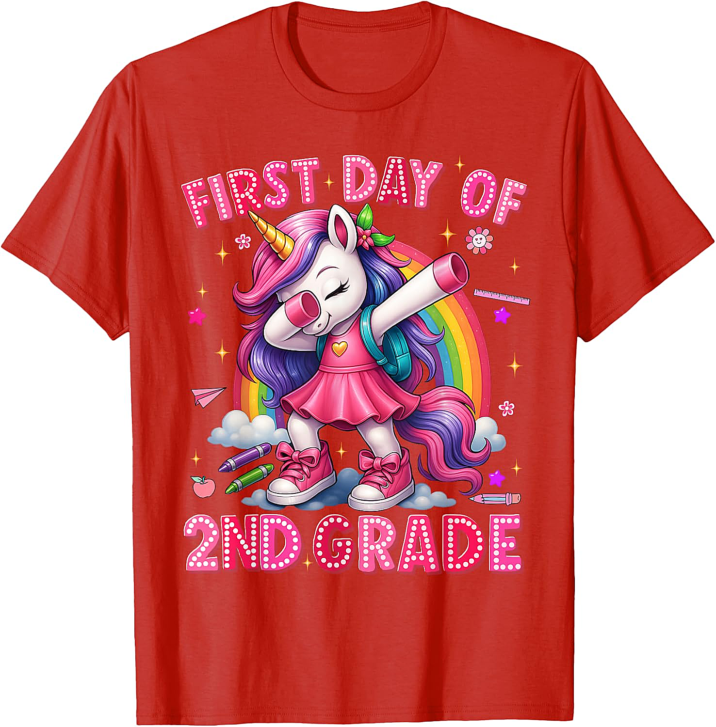 2nd Grade Unicorn Back to School T-Shirt Girls Outfits