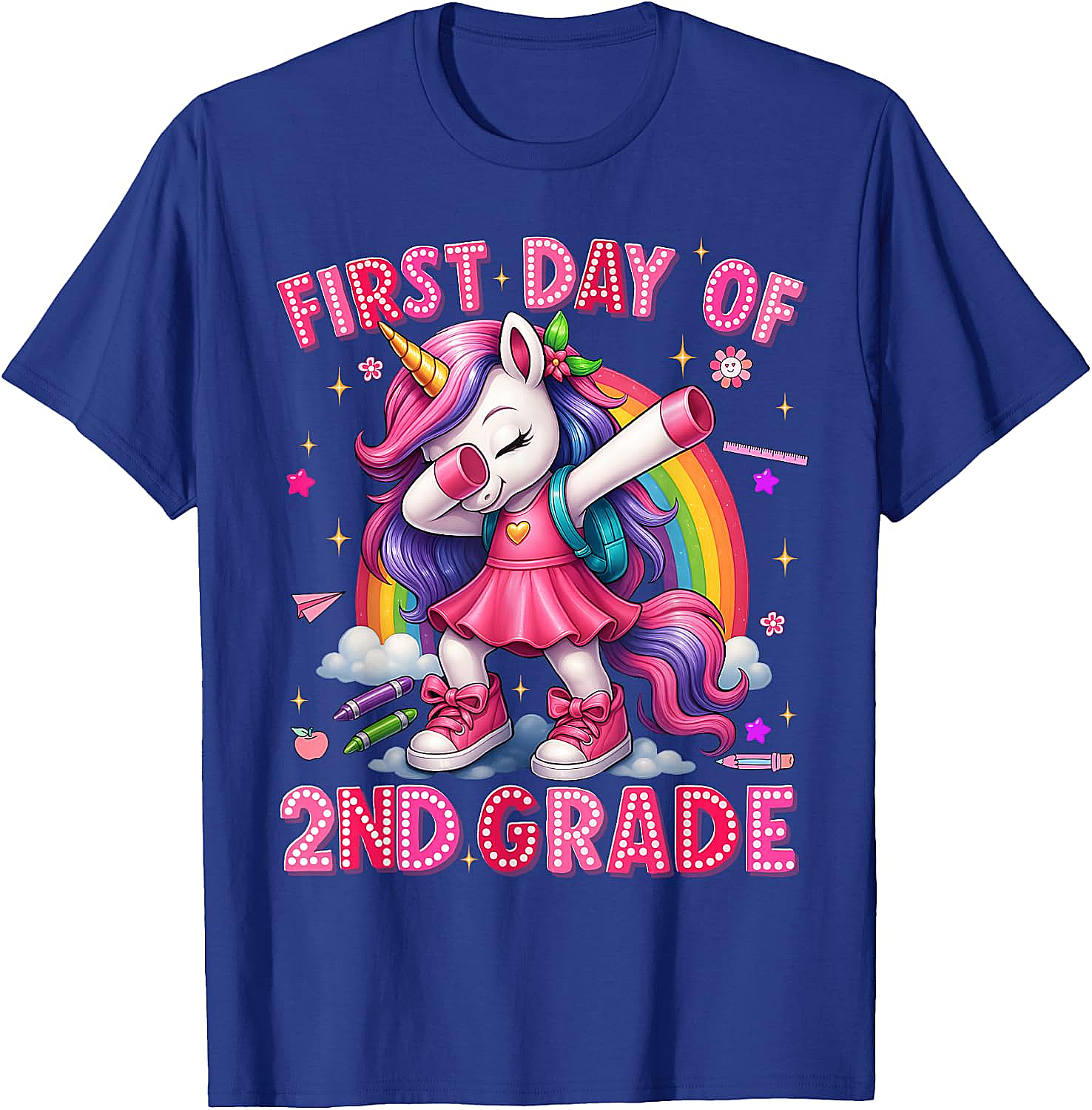 2nd Grade Unicorn Back to School T-Shirt Girls Outfits