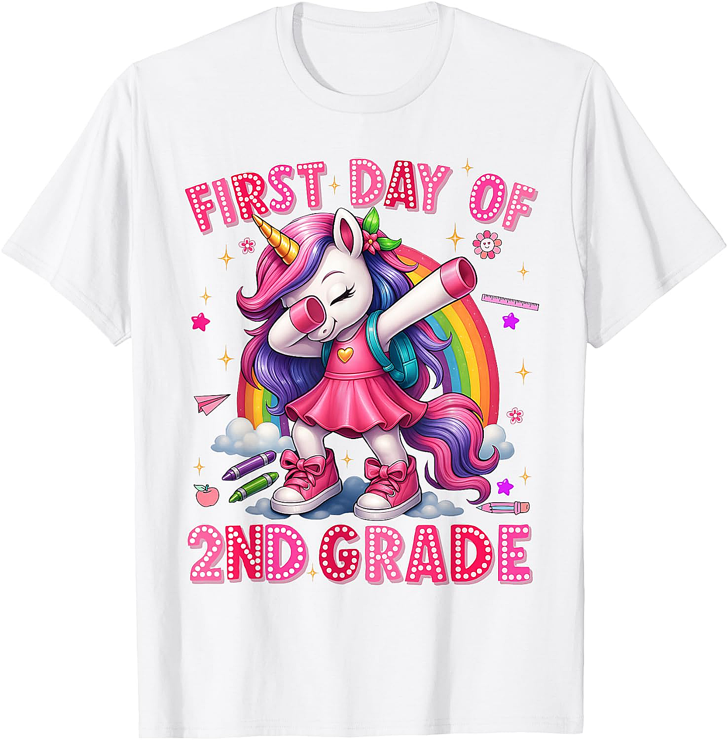 2nd Grade Unicorn Back to School T-Shirt Girls Outfits