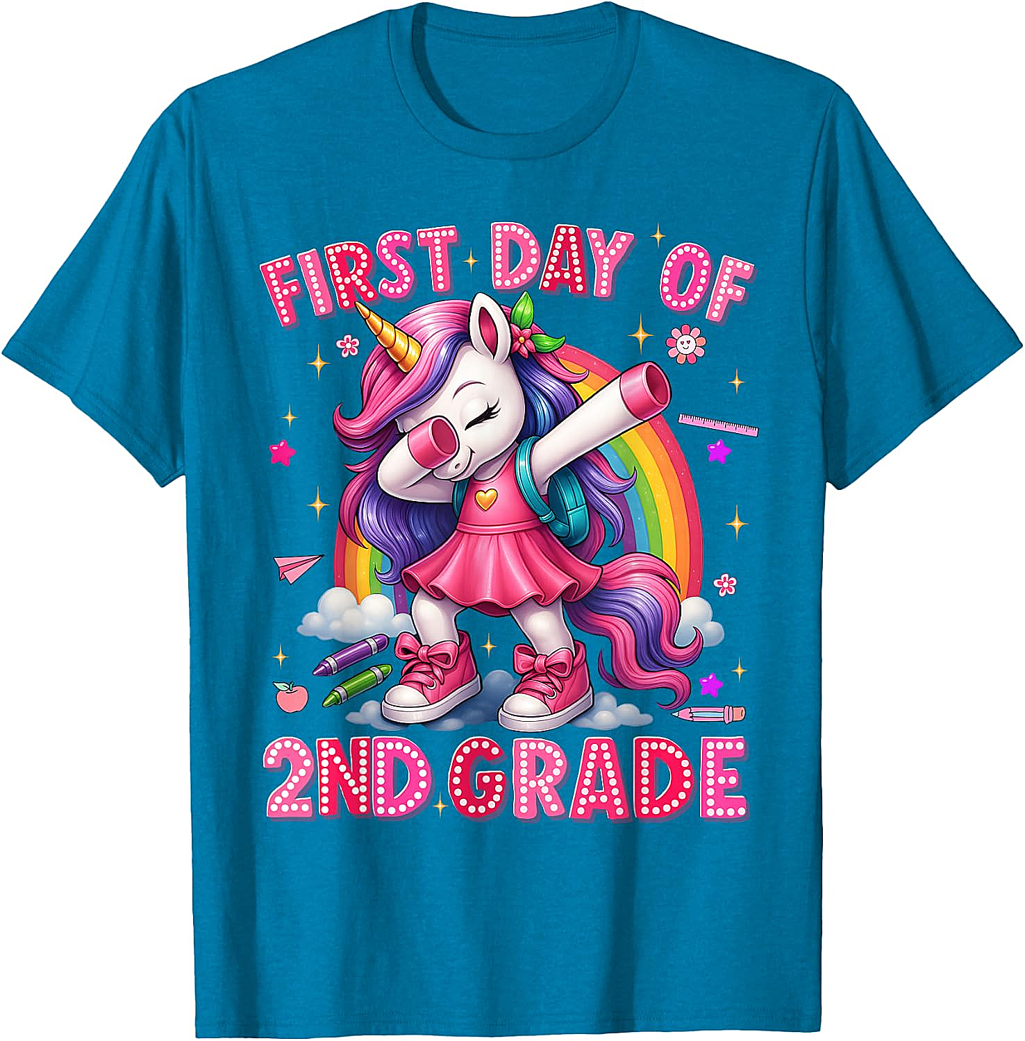 2nd Grade Unicorn Back to School T-Shirt Girls Outfits