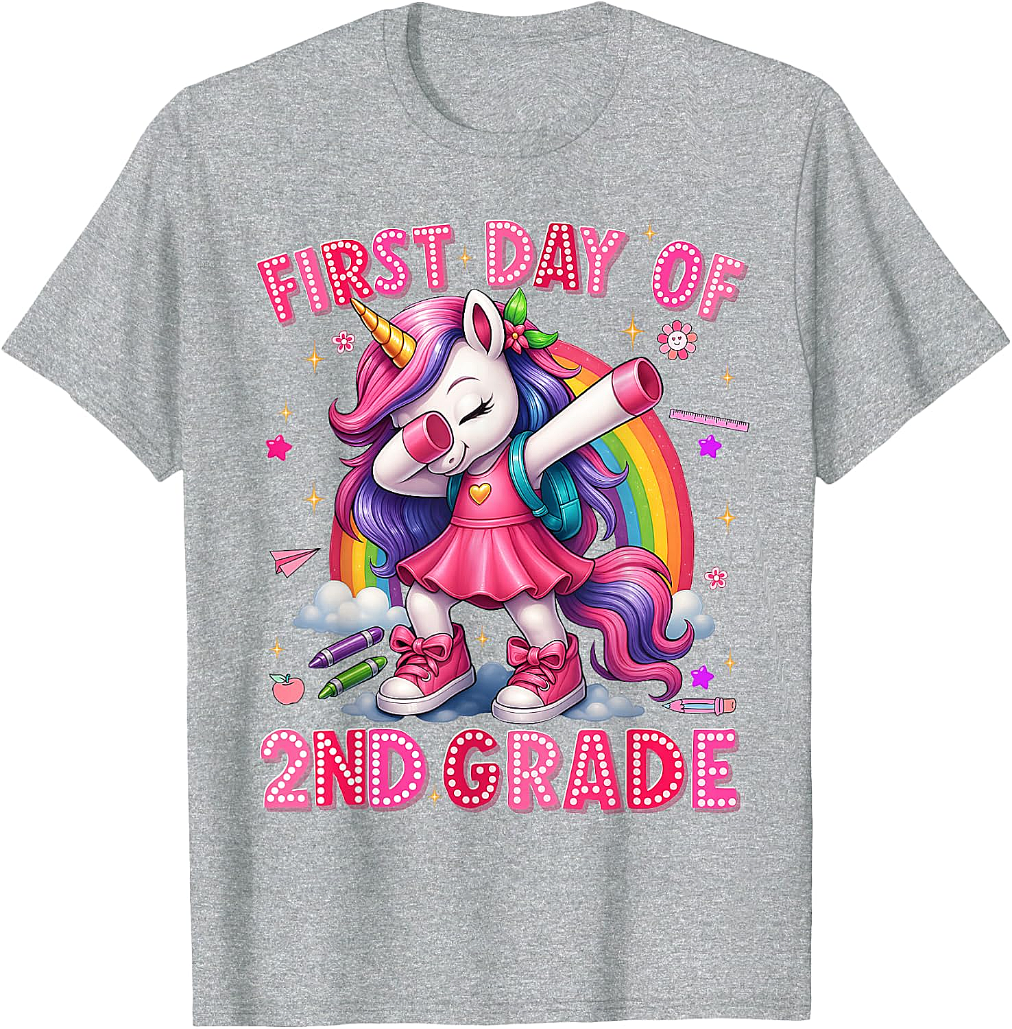 2nd Grade Unicorn Back to School T-Shirt Girls Outfits