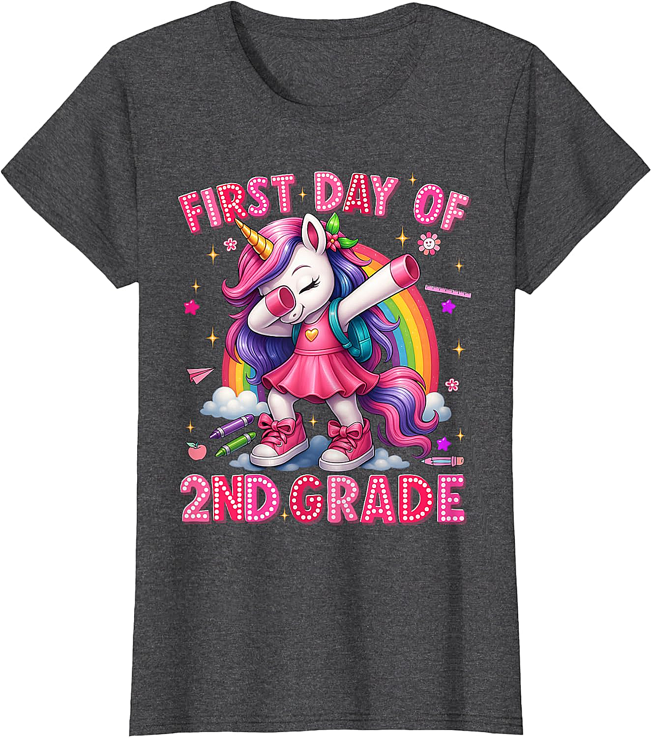 2nd Grade Unicorn Back to School T-Shirt Girls Outfits