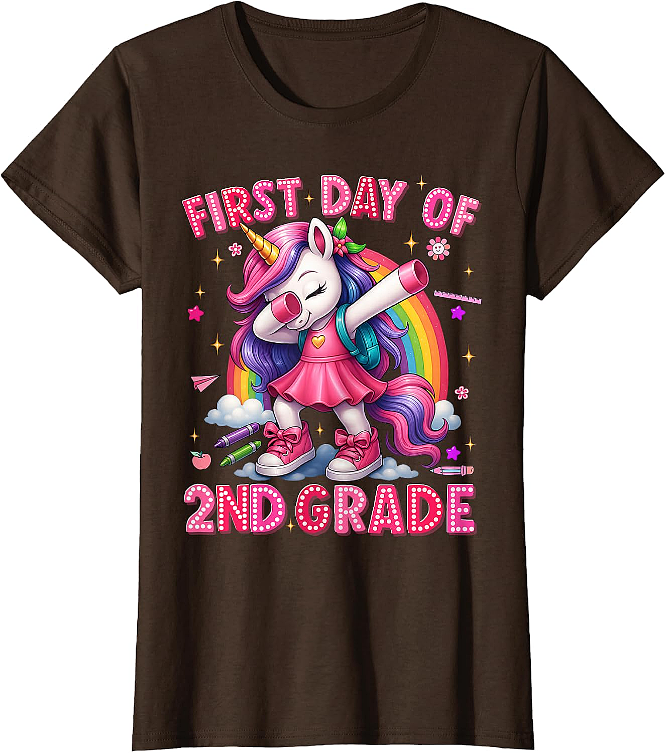 2nd Grade Unicorn Back to School T-Shirt Girls Outfits
