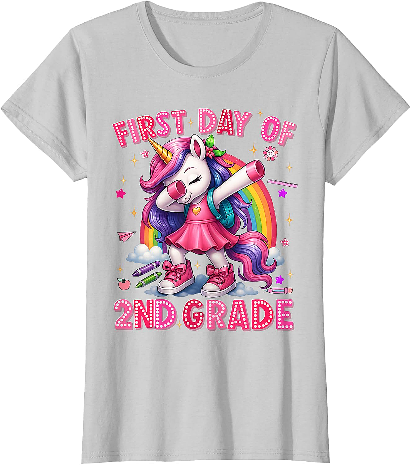 2nd Grade Unicorn Back to School T-Shirt Girls Outfits