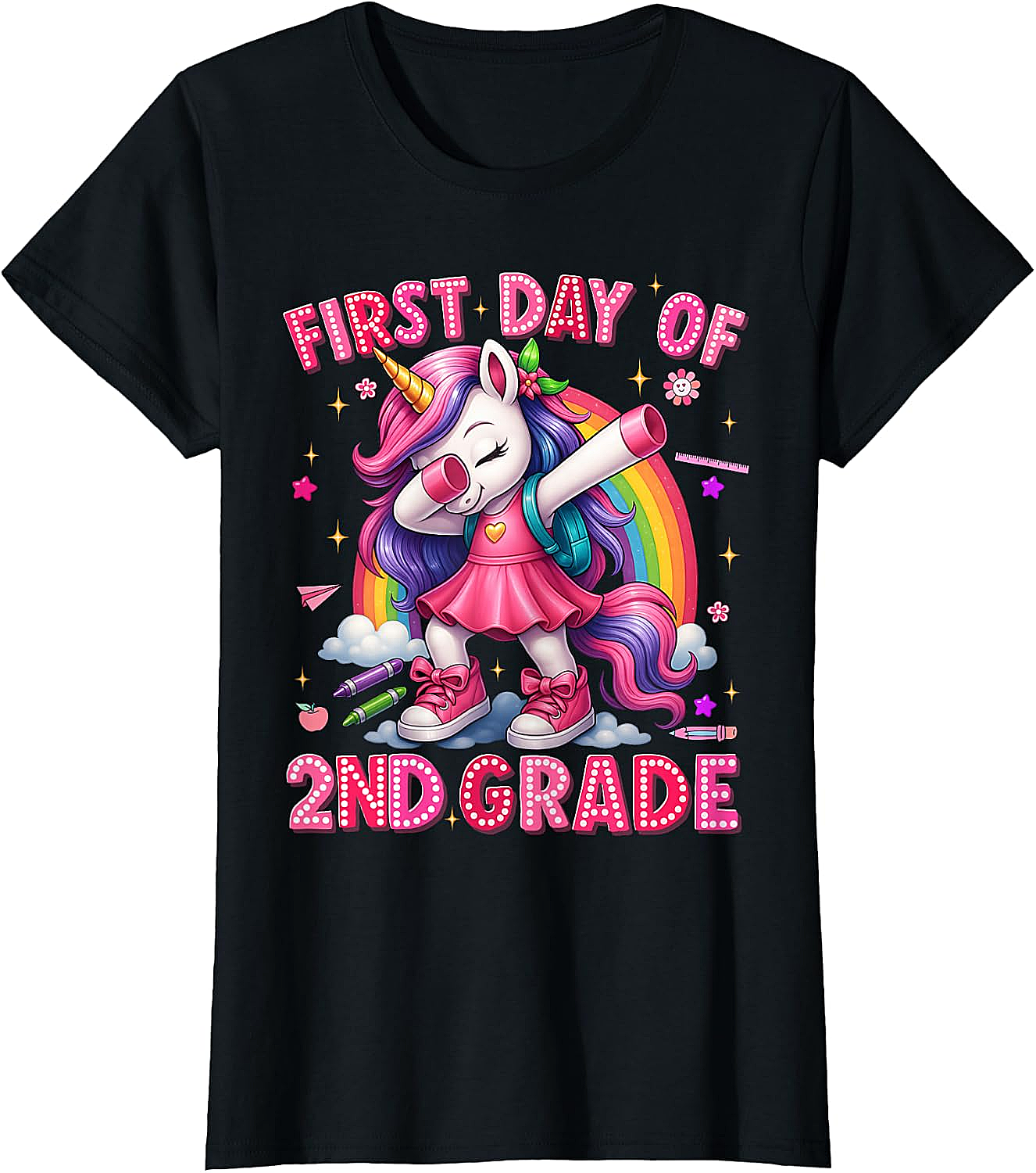 2nd Grade Unicorn Back to School T-Shirt Girls Outfits