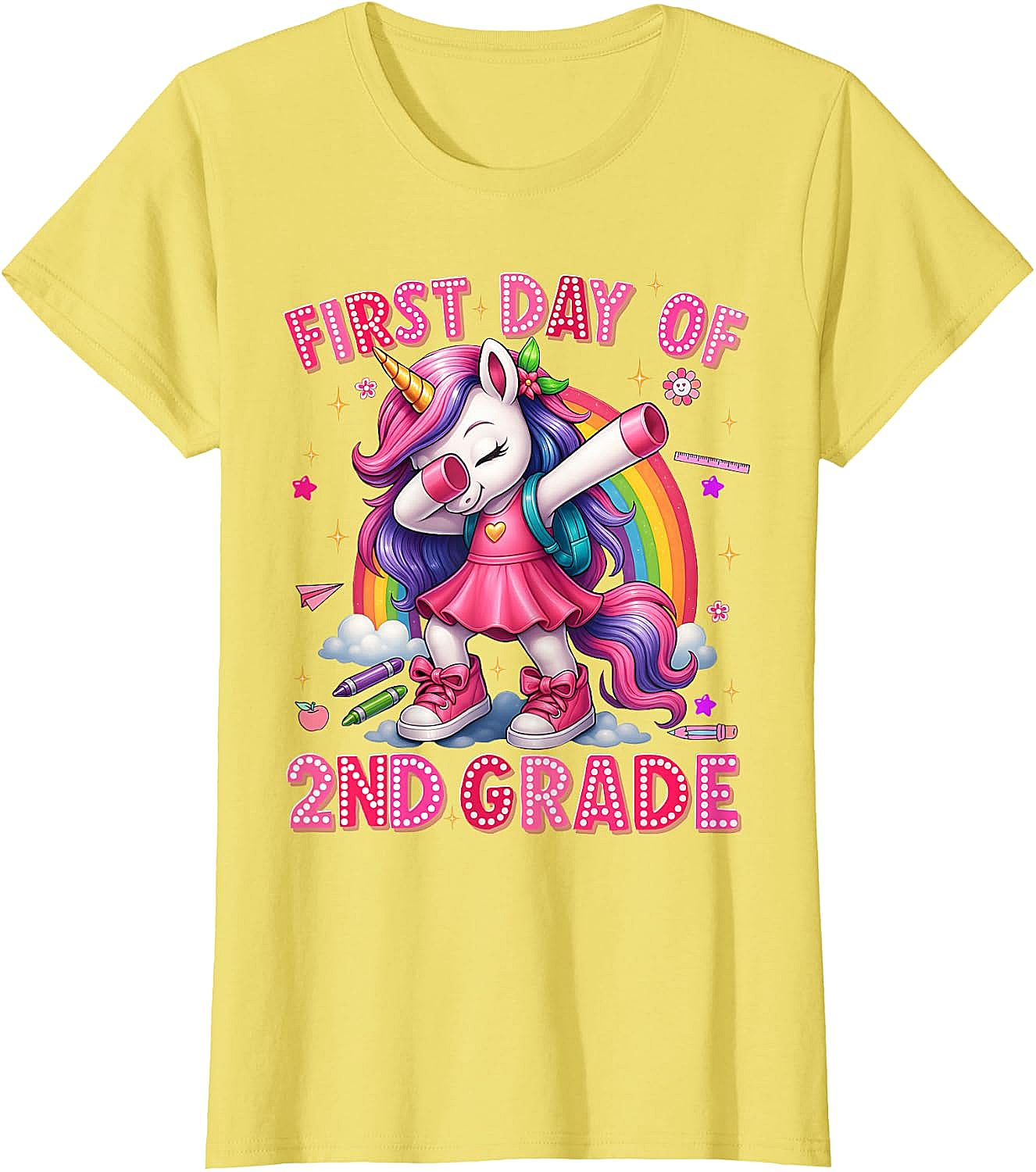 2nd Grade Unicorn Back to School T-Shirt Girls Outfits