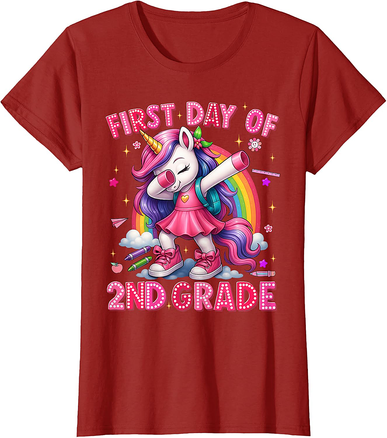 2nd Grade Unicorn Back to School T-Shirt Girls Outfits