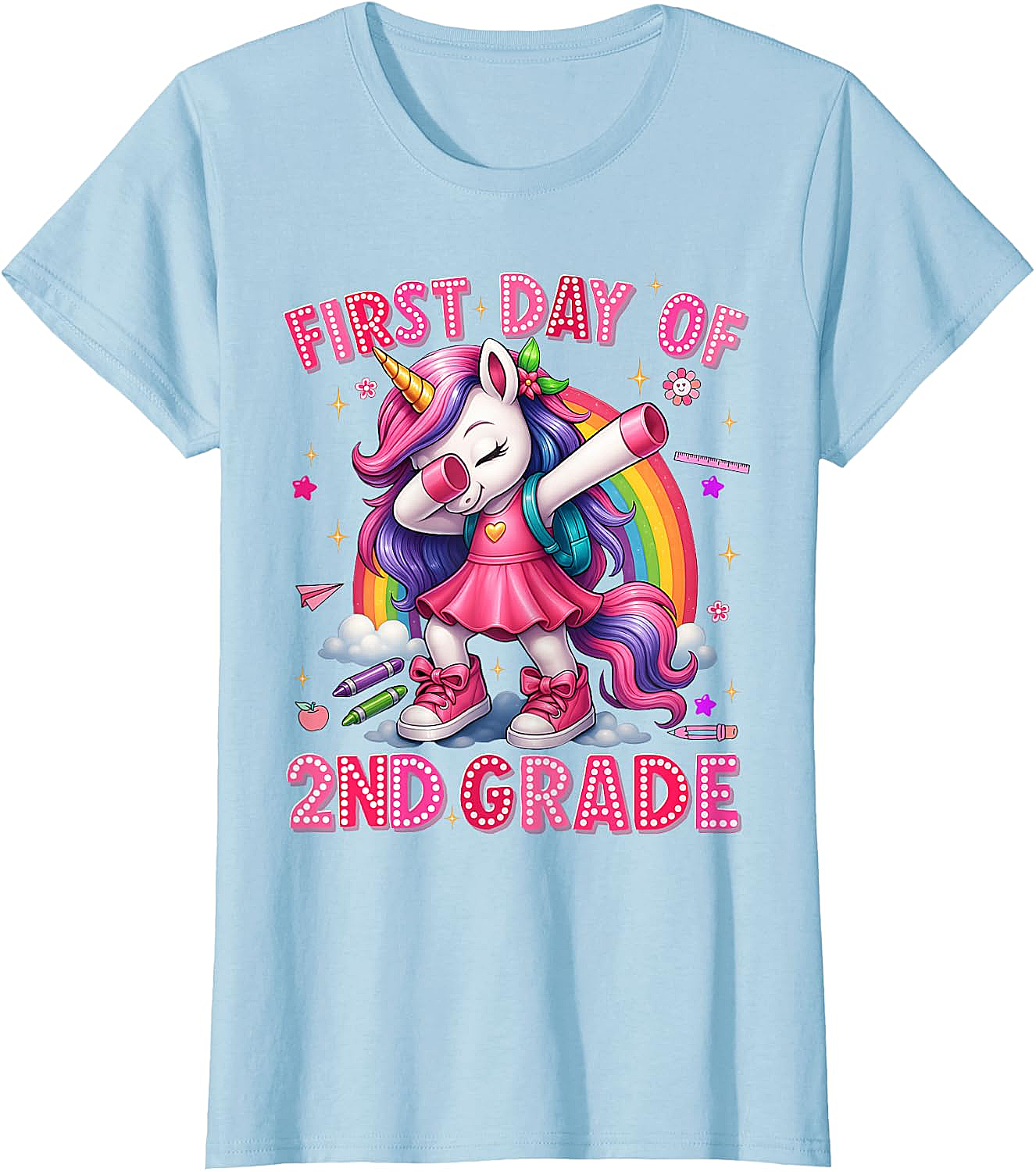 2nd Grade Unicorn Back to School T-Shirt Girls Outfits