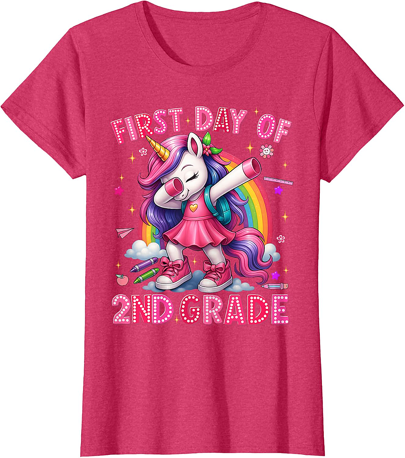 2nd Grade Unicorn Back to School T-Shirt Girls Outfits