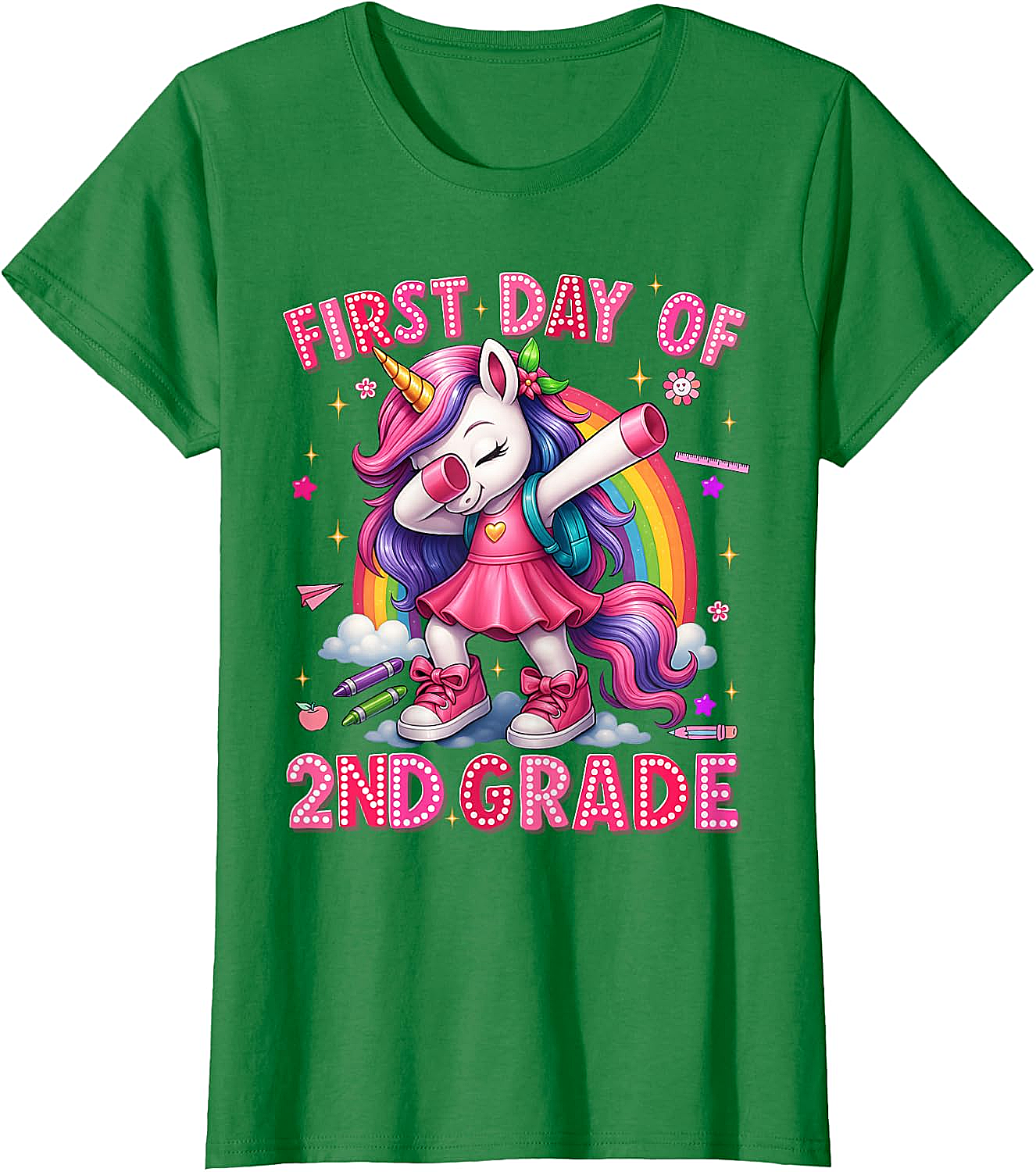 2nd Grade Unicorn Back to School T-Shirt Girls Outfits