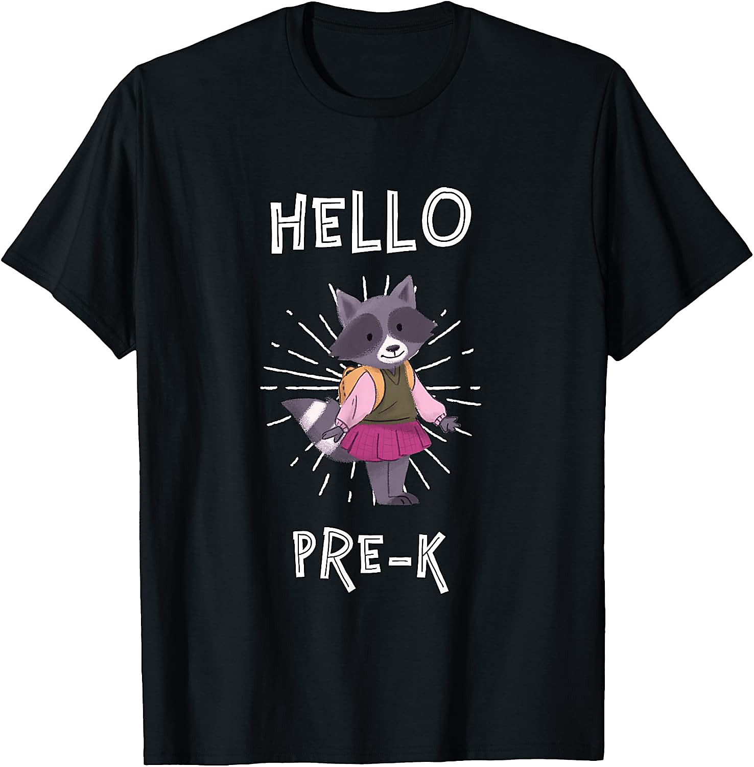 Hello Pre K Raccoon T-Shirt | Cute Back to School Tee