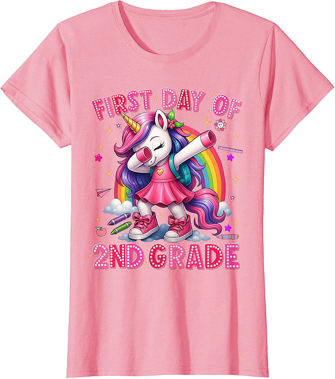 2nd Grade Unicorn Back to School T-Shirt Girls Outfits