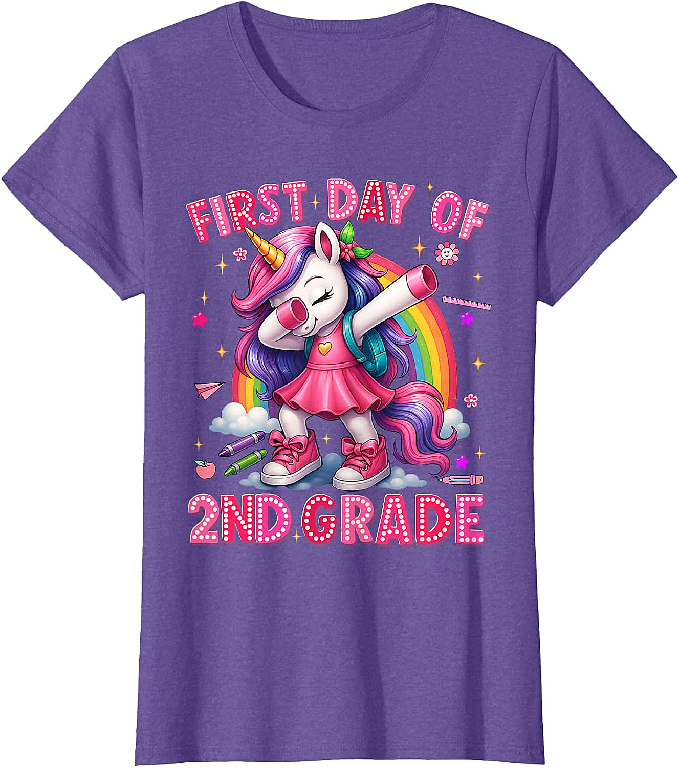2nd Grade Unicorn Back to School T-Shirt Girls Outfits