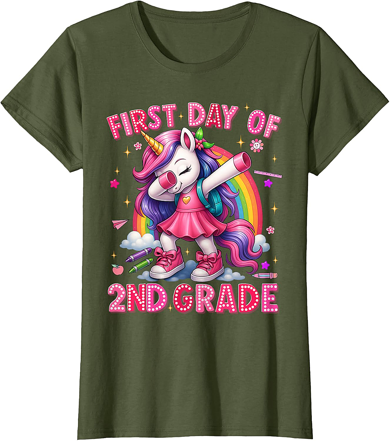 2nd Grade Unicorn Back to School T-Shirt Girls Outfits