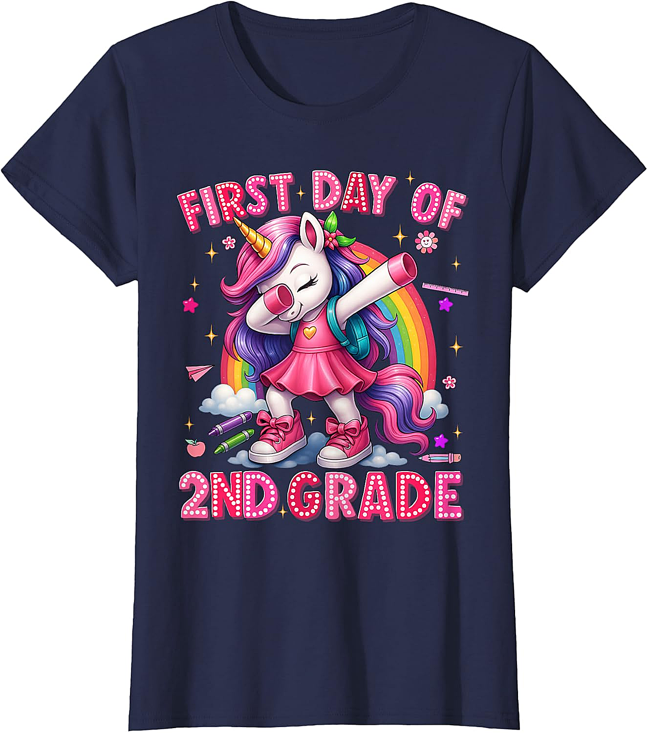 2nd Grade Unicorn Back to School T-Shirt Girls Outfits