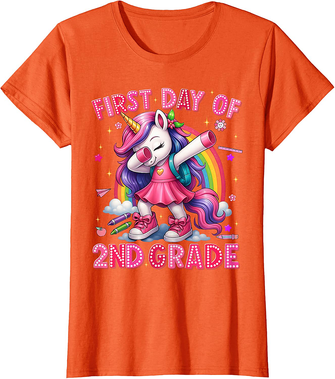2nd Grade Unicorn Back to School T-Shirt Girls Outfits
