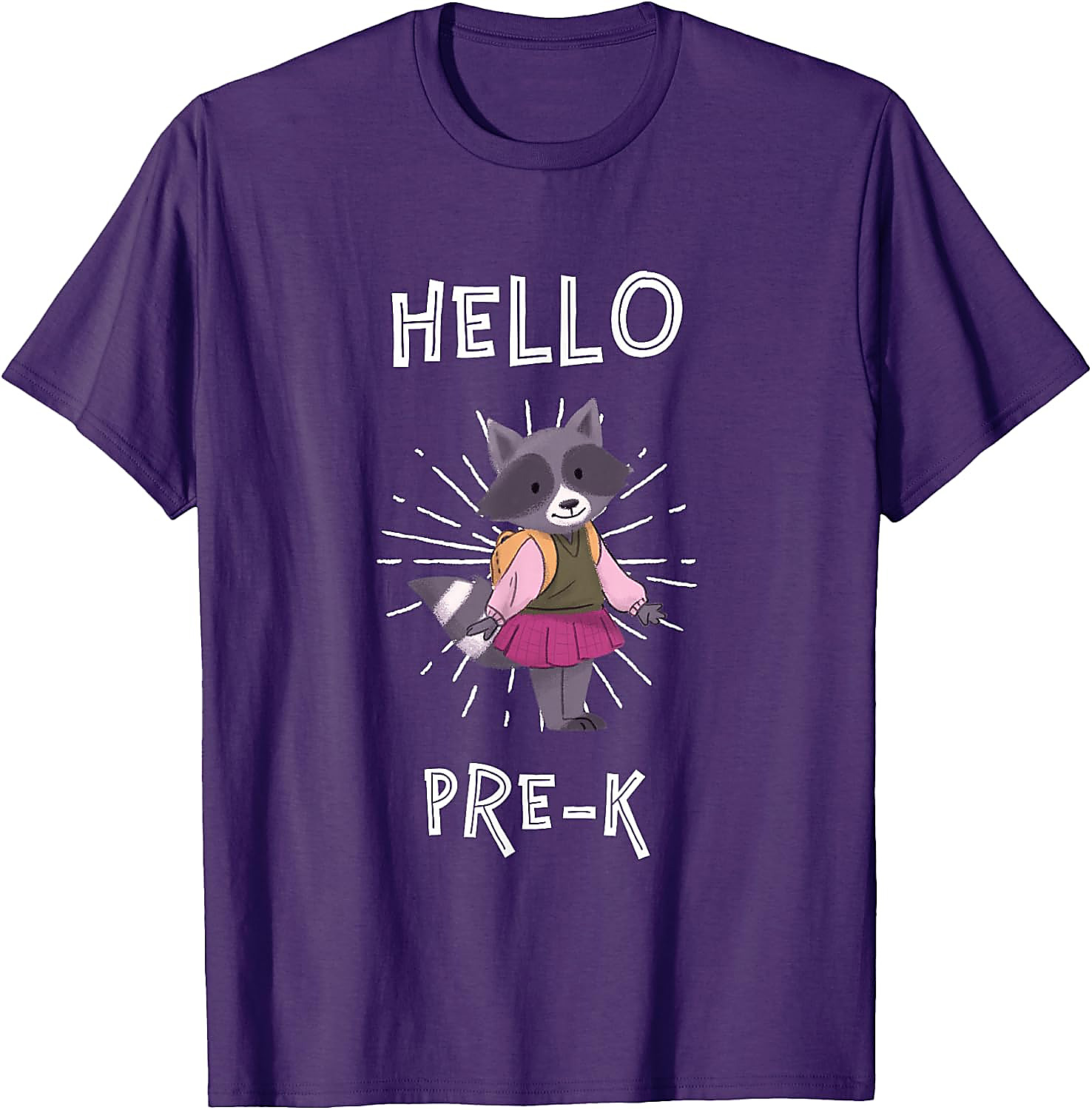 Hello Pre K Raccoon T-Shirt | Cute Back to School Tee