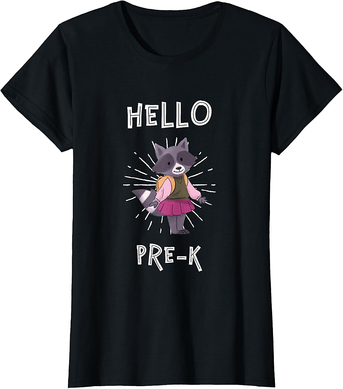 Hello Pre K Raccoon T-Shirt | Cute Back to School Tee
