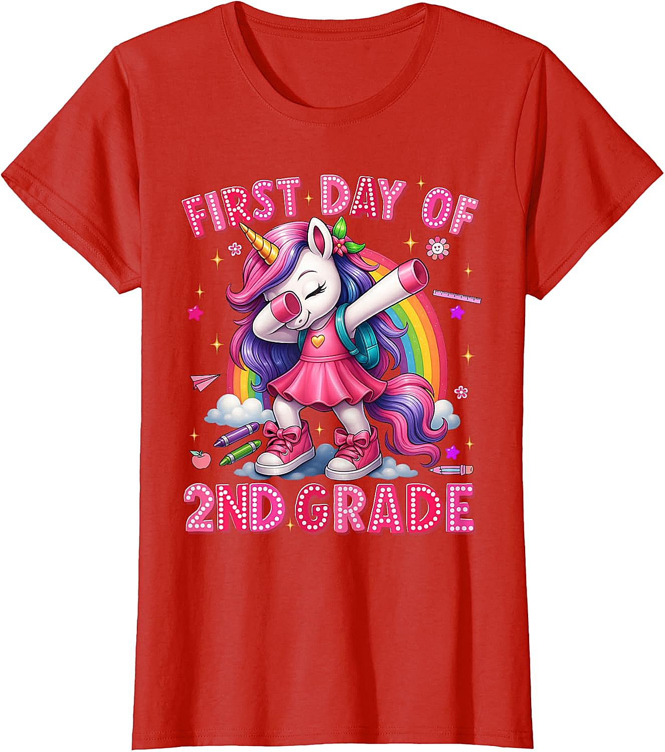 2nd Grade Unicorn Back to School T-Shirt Girls Outfits