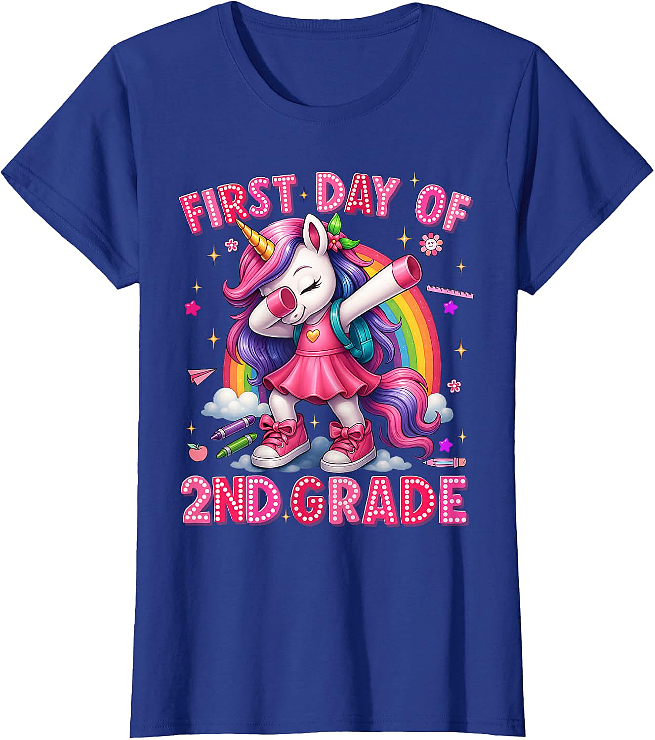 2nd Grade Unicorn Back to School T-Shirt Girls Outfits