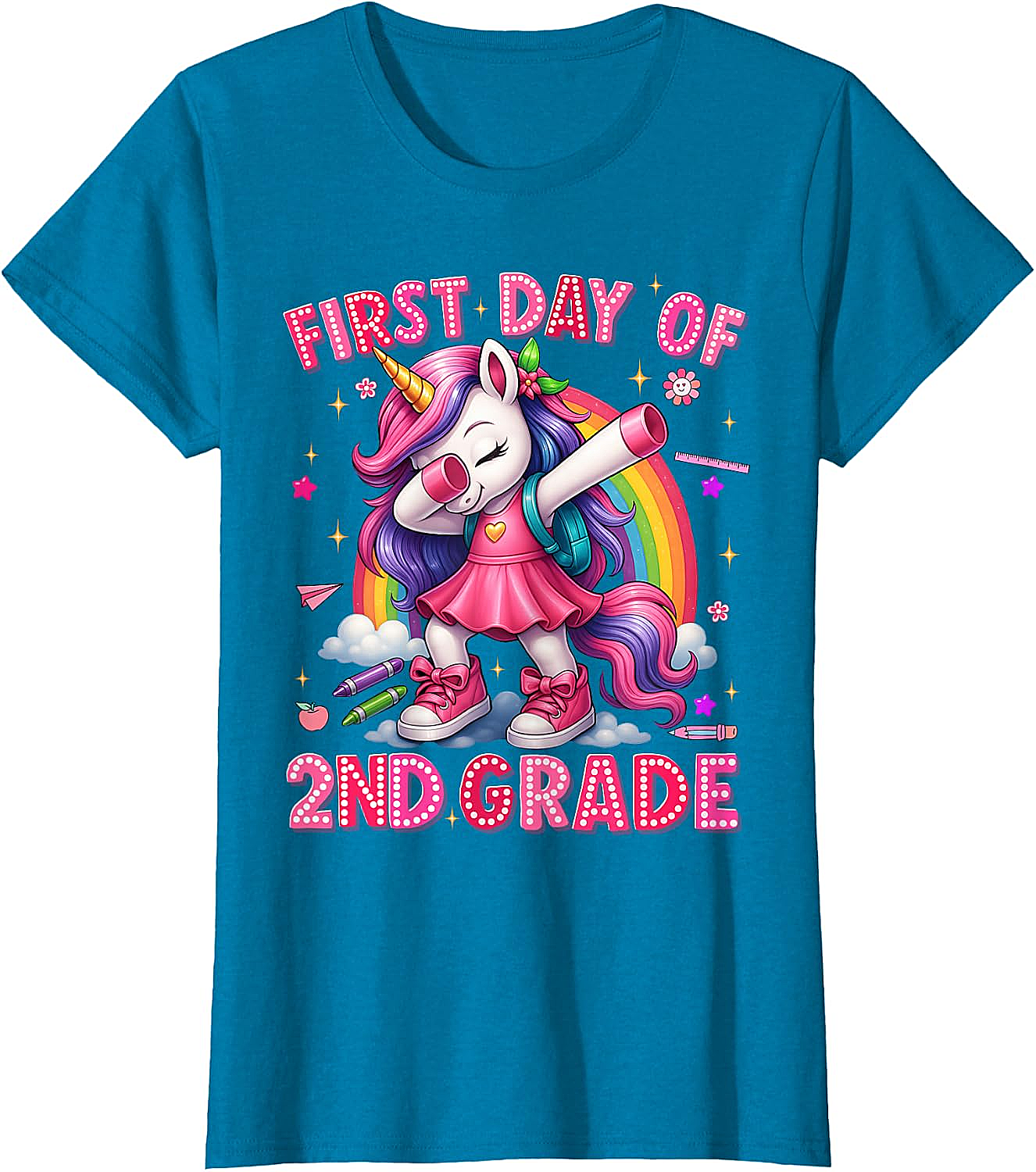 2nd Grade Unicorn Back to School T-Shirt Girls Outfits