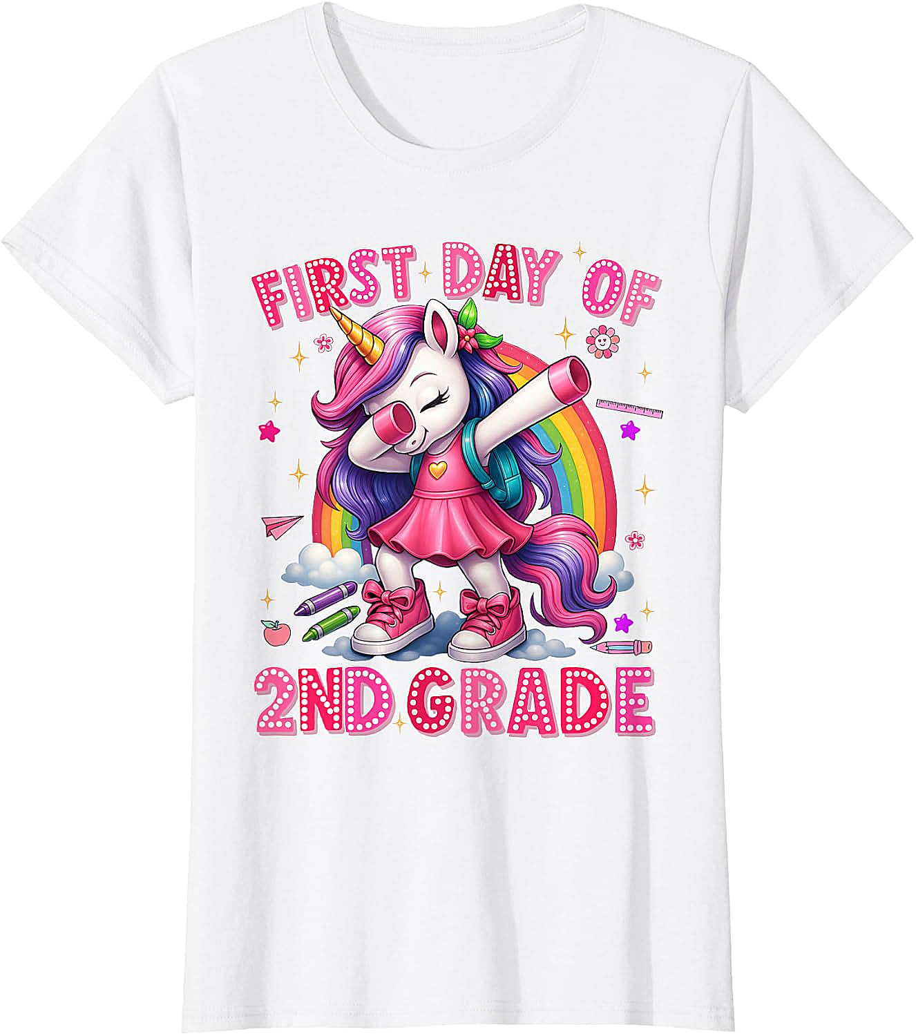 2nd Grade Unicorn Back to School T-Shirt Girls Outfits