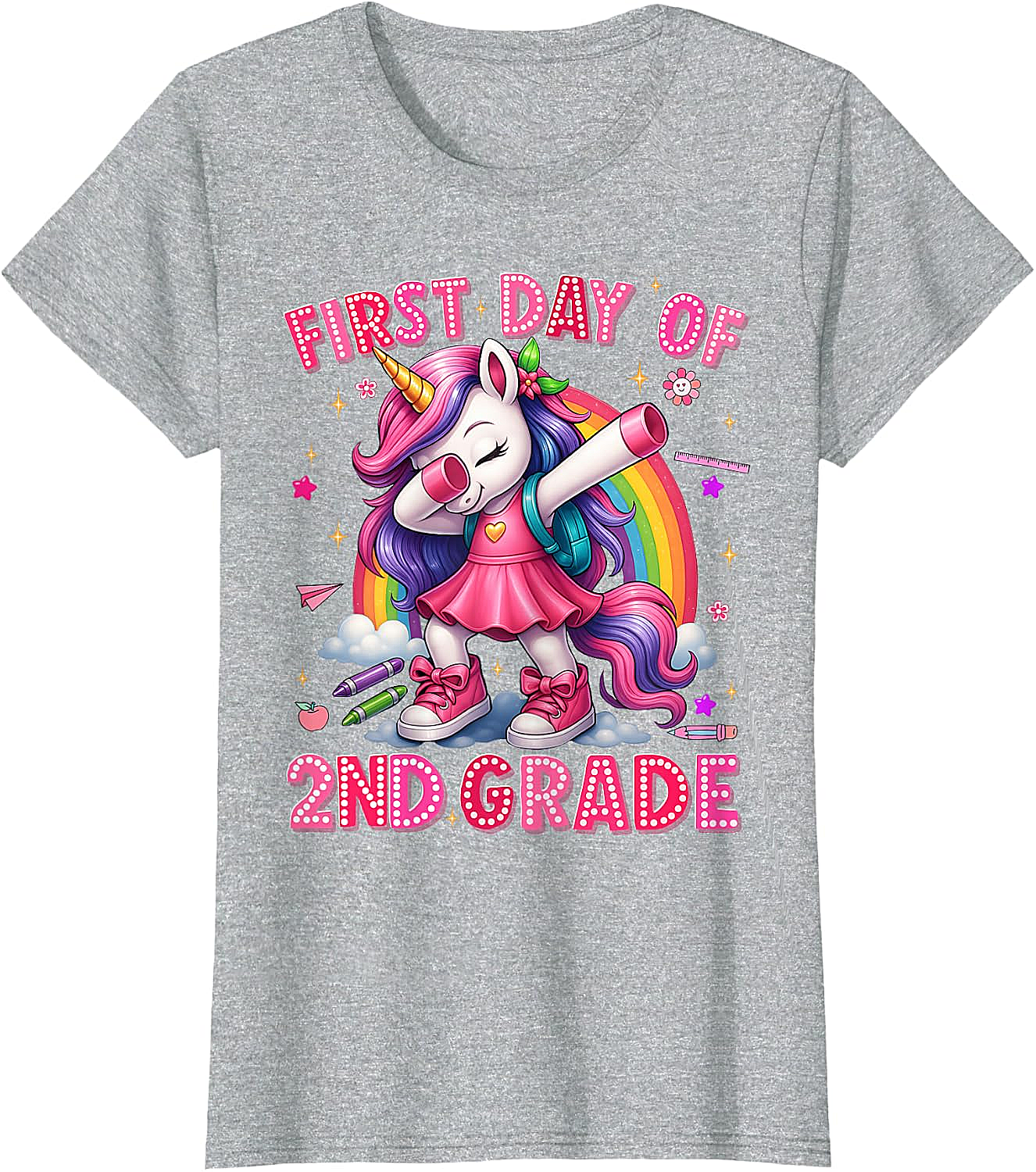 2nd Grade Unicorn Back to School T-Shirt Girls Outfits