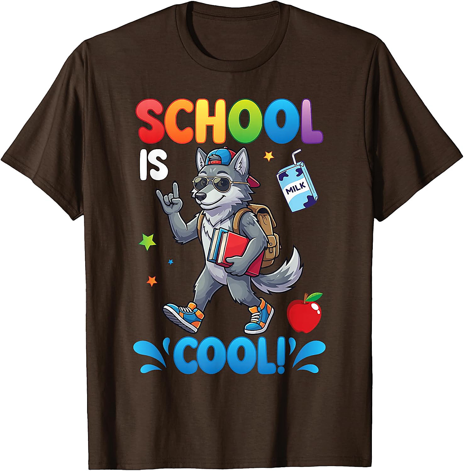 School is Cool Wolf T-Shirt for Kids | Back to School Tee