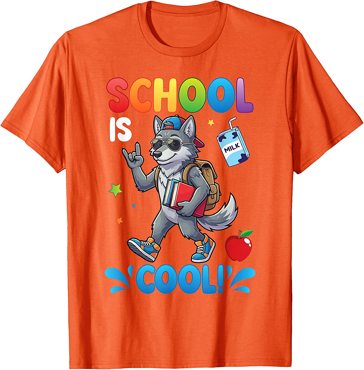 School is Cool Wolf T-Shirt for Kids | Back to School Tee