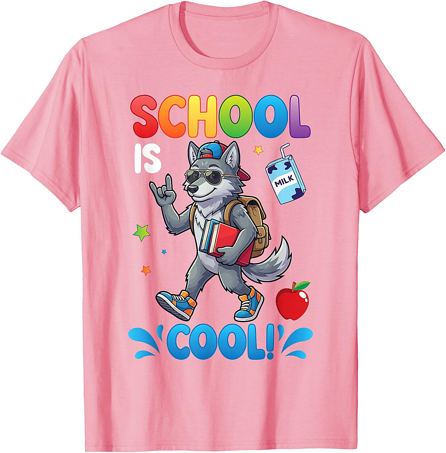 School is Cool Wolf T-Shirt for Kids | Back to School Tee