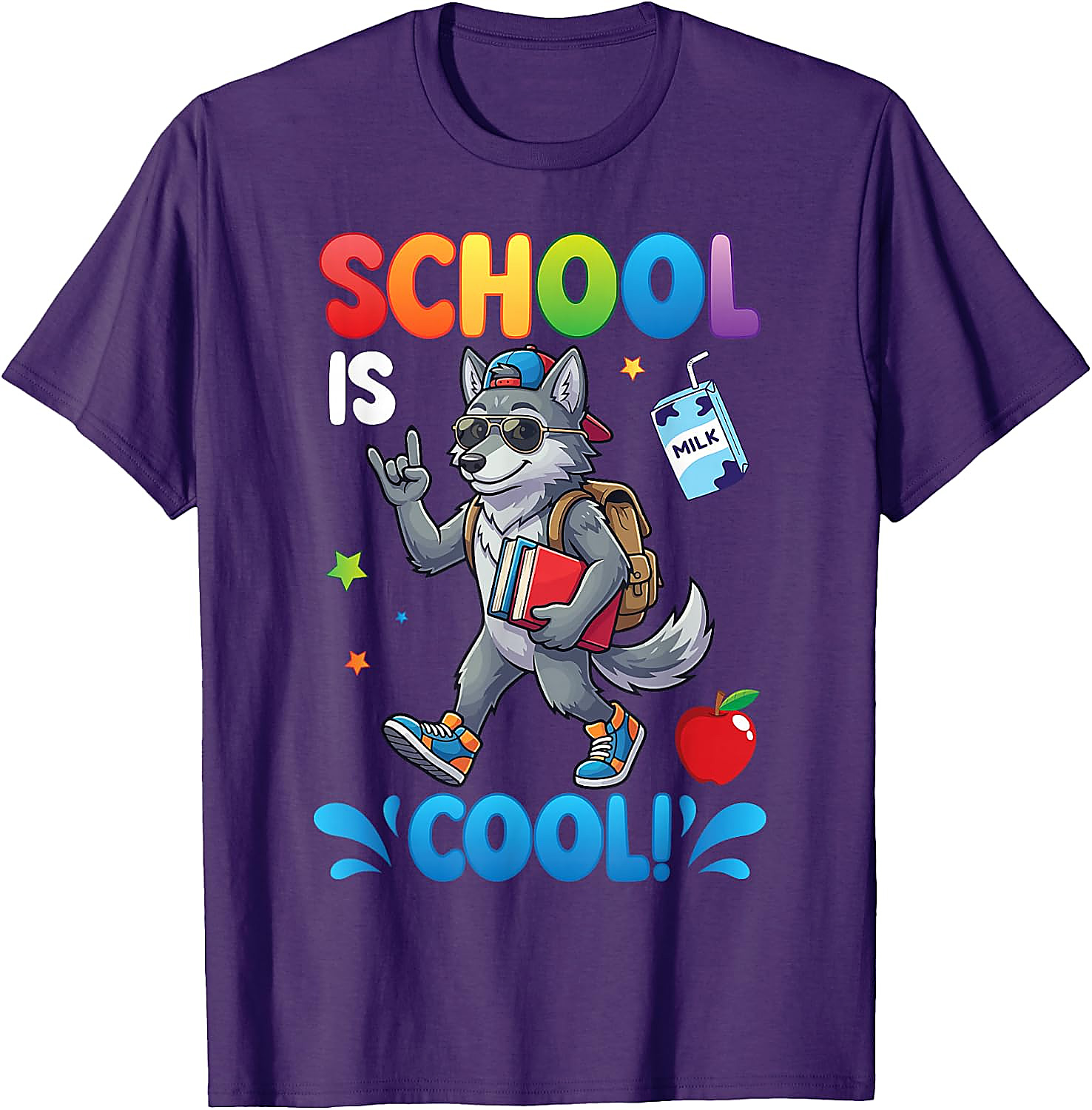 School is Cool Wolf T-Shirt for Kids | Back to School Tee