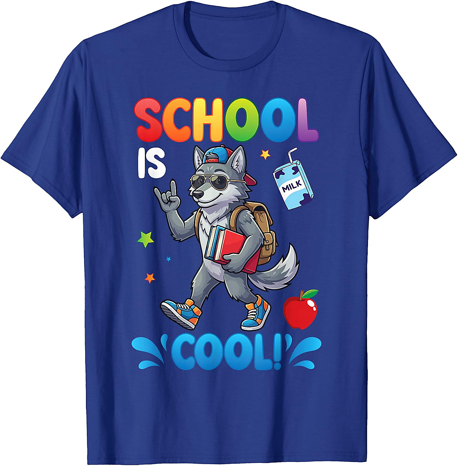 School is Cool Wolf T-Shirt for Kids | Back to School Tee