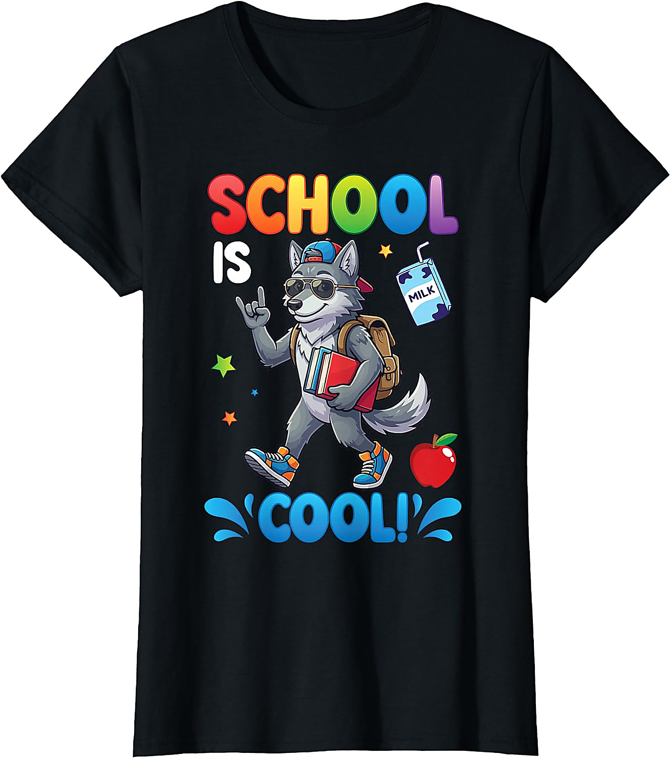 School is Cool Wolf T-Shirt for Kids | Back to School Tee