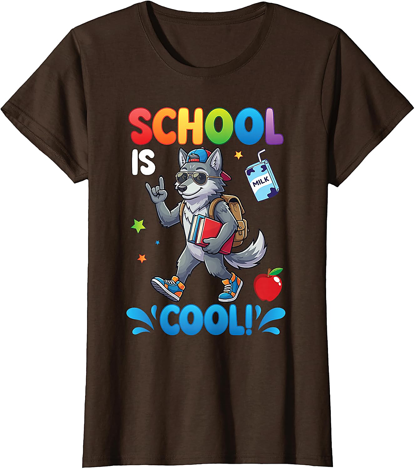School is Cool Wolf T-Shirt for Kids | Back to School Tee