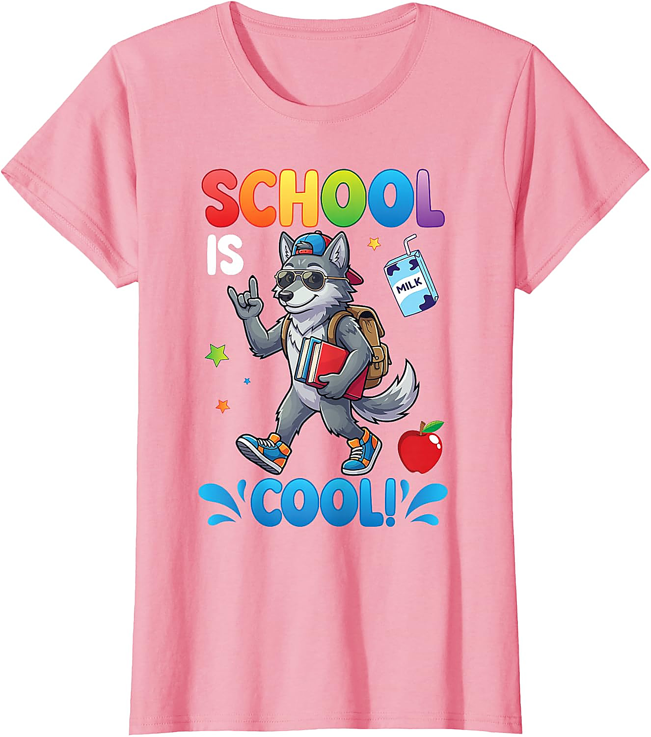 School is Cool Wolf T-Shirt for Kids | Back to School Tee